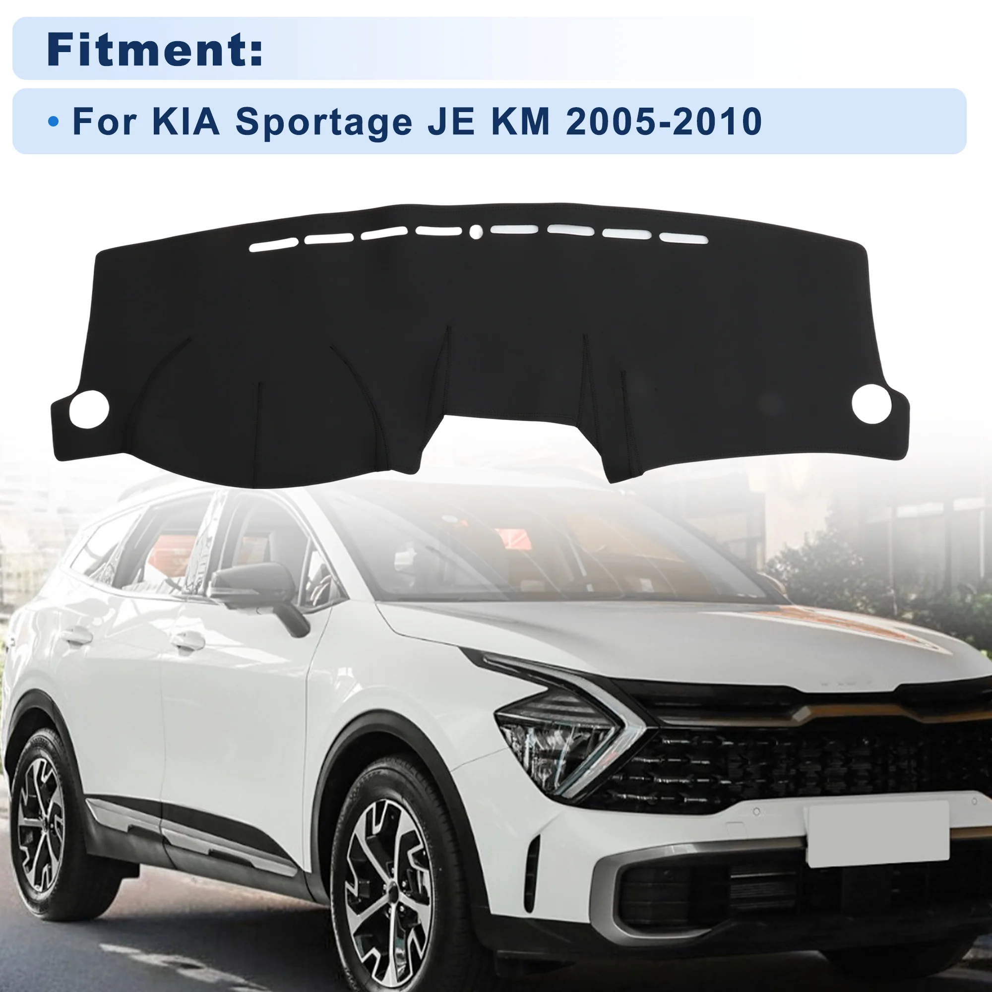 Dash Cover for KIA Sportage JE KM 2005-2010 Without HUD Faux Leather Black 1 pcs - Image 2