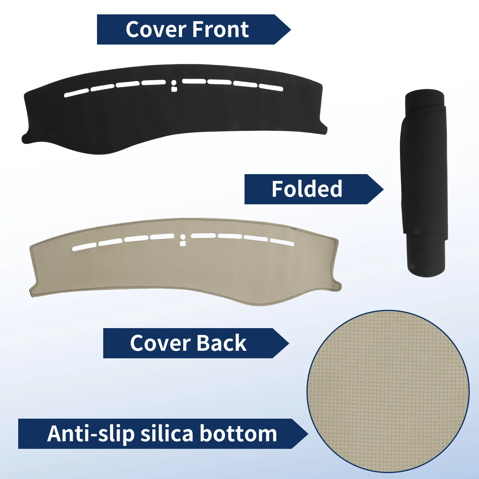Dash Cover for KIA Optima 2006-2010 Without HUD Faux Leather Black 1 pcs - Image 4