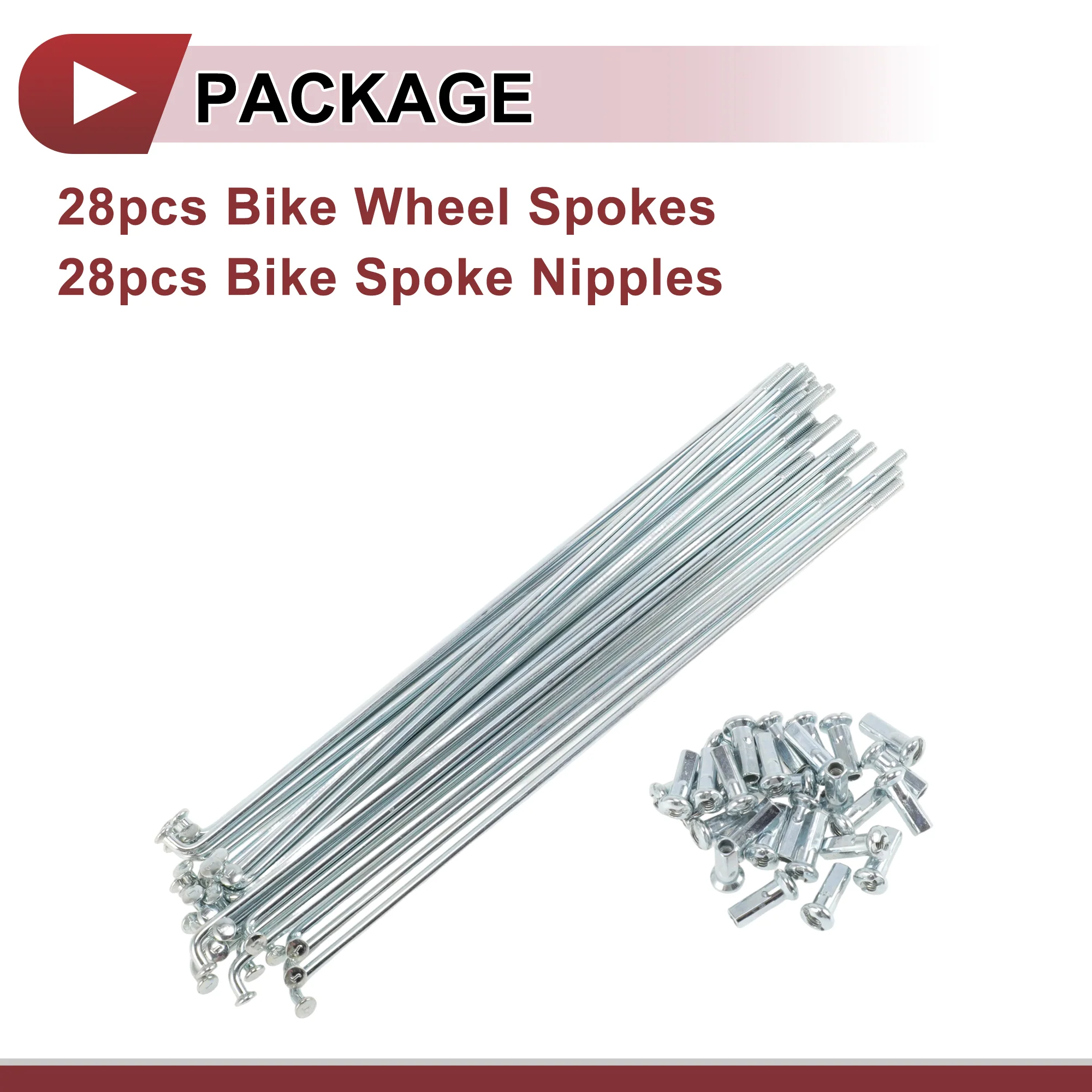 12G Bicycle Spoke 170 mm Bike Wheel Spoke Carbon Steel Galvanized Silver Tone - Image 5