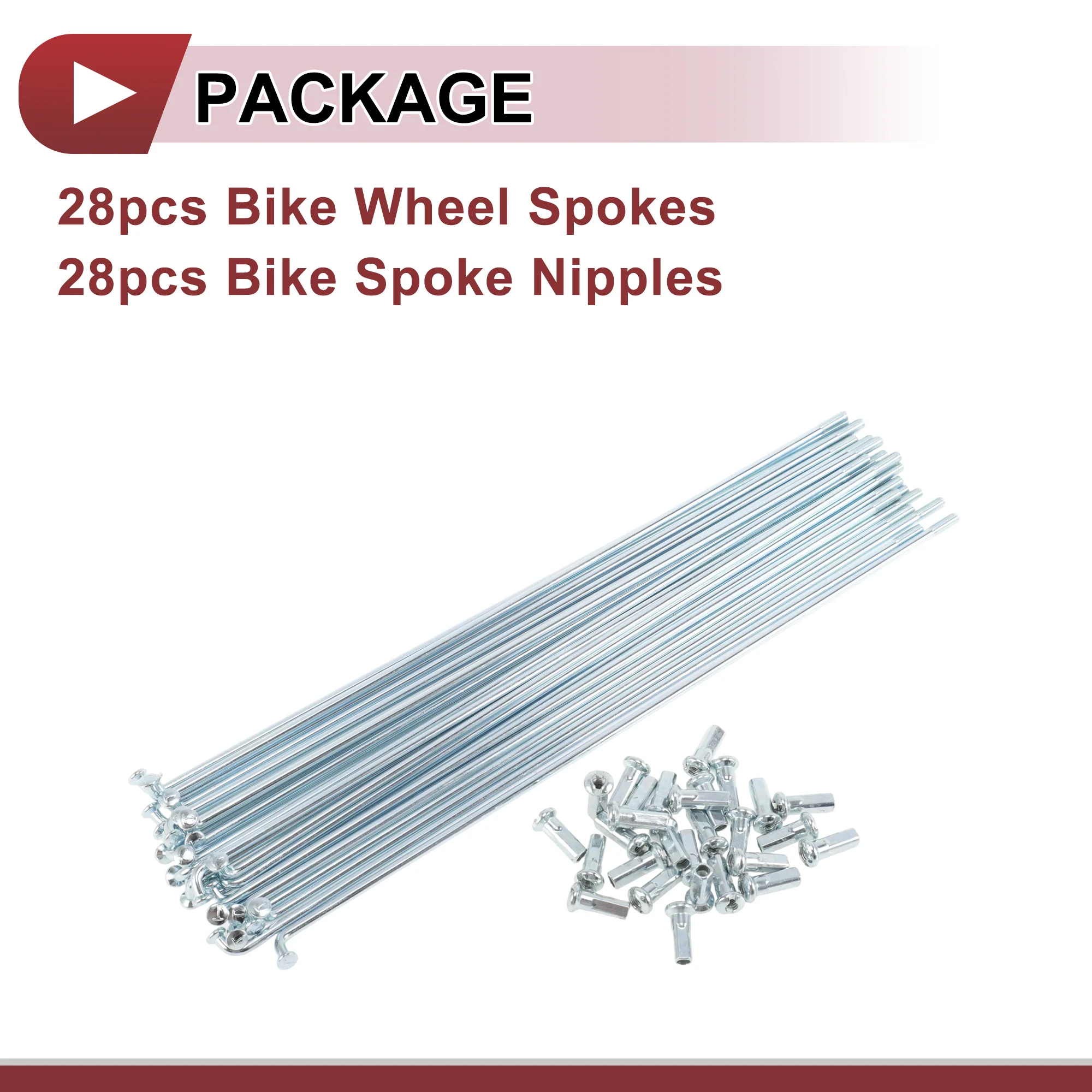 12G Bicycle Spoke 204 mm Bike Wheel Spoke Carbon Steel Galvanized Silver Tone - Image 5