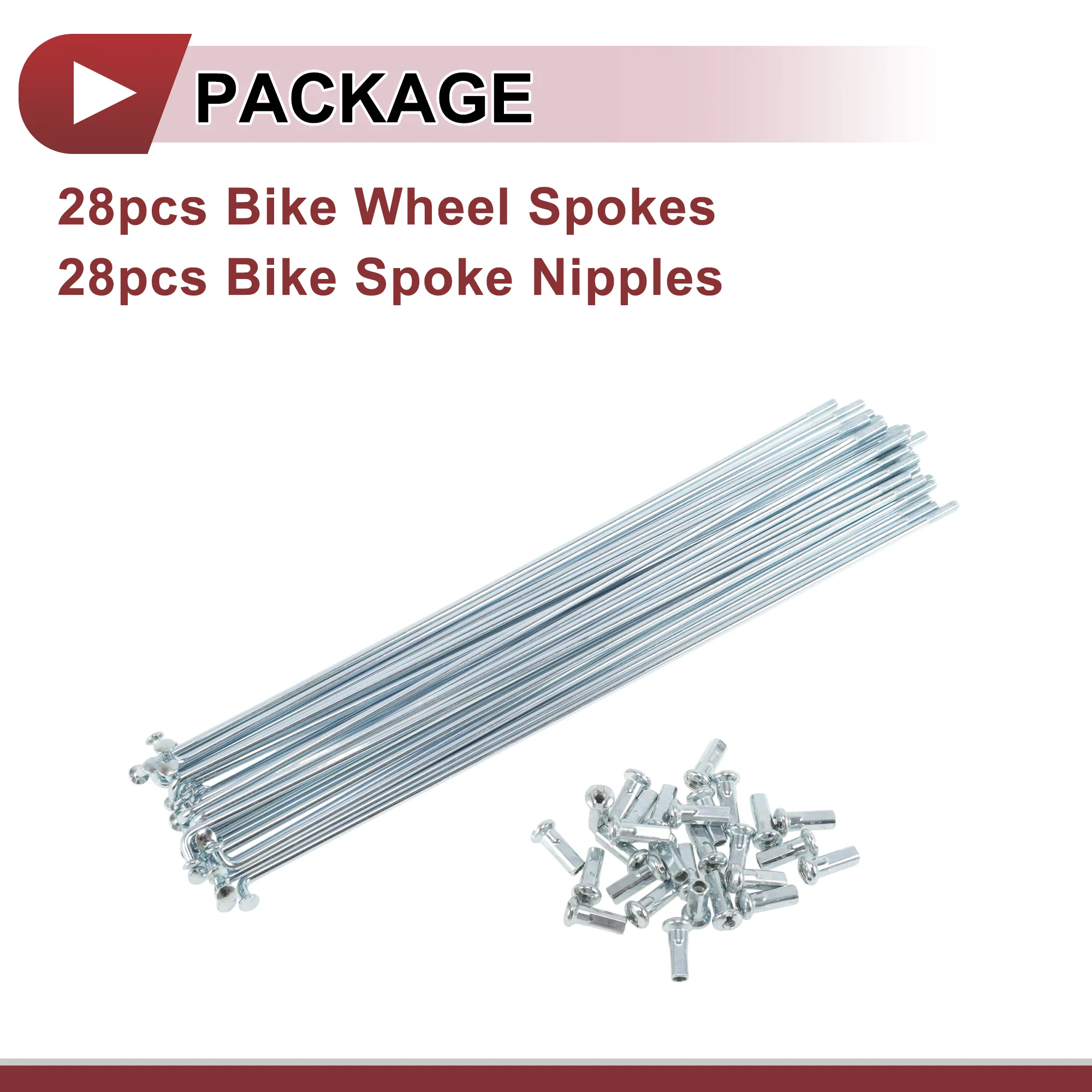 12G Bicycle Spoke 206 mm Bike Wheel Spoke Carbon Steel Galvanized Silver Tone - Image 5