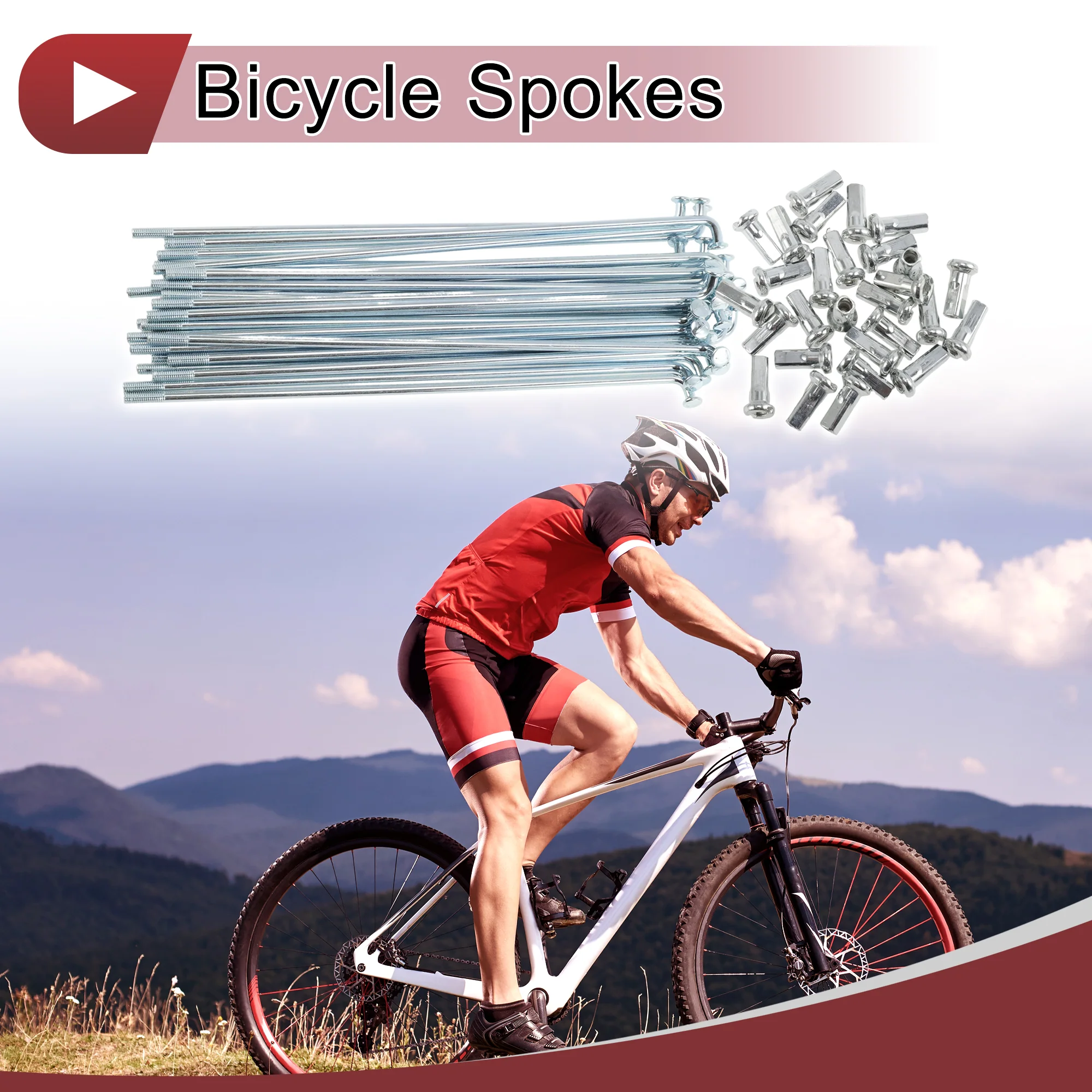 12G Bicycle Spoke 131 mm Bike Wheel Spoke Carbon Steel Galvanized Silver Tone - Image 2