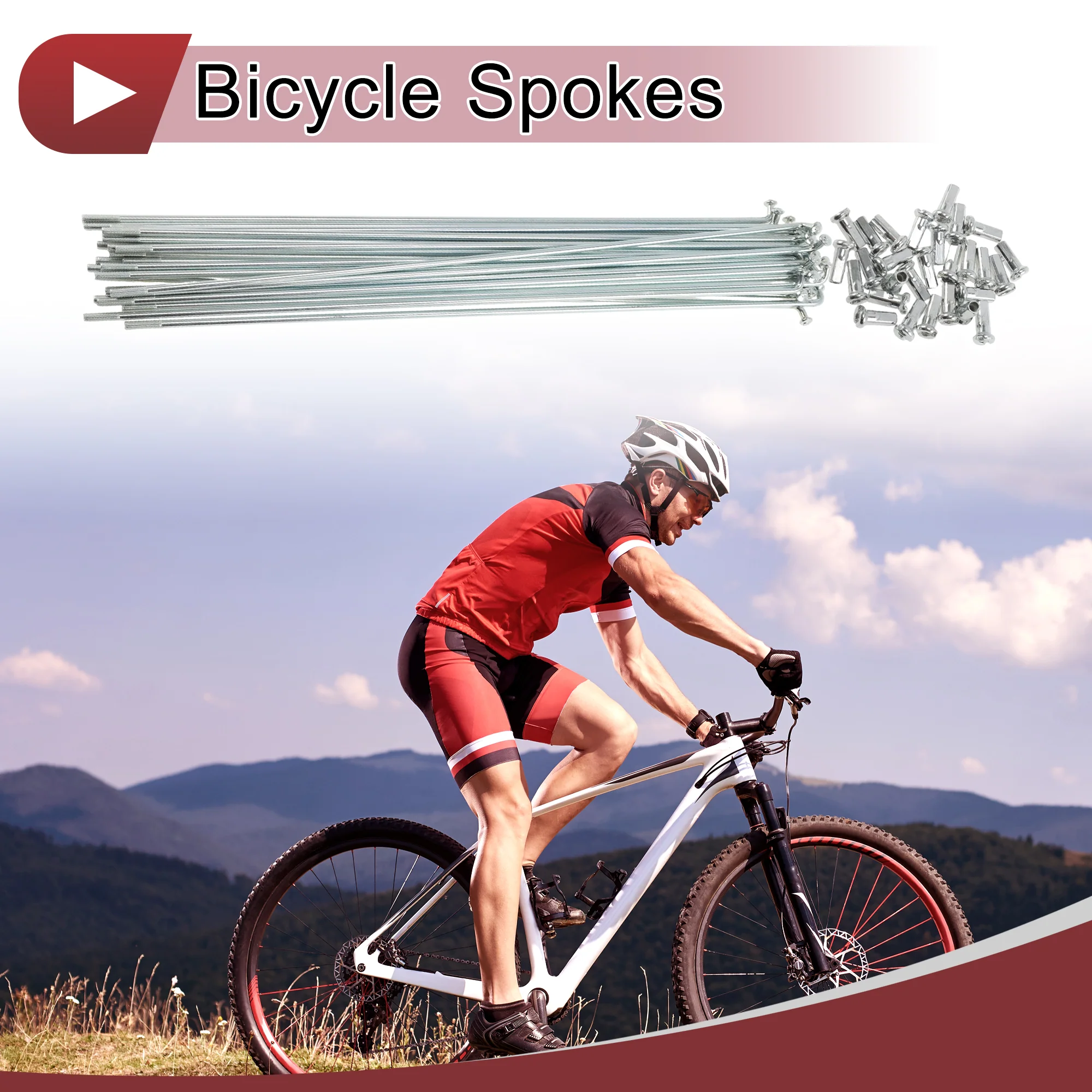 12G Bicycle Spoke 243 mm Bike Wheel Spoke Carbon Steel Galvanized Silver Tone - Image 2