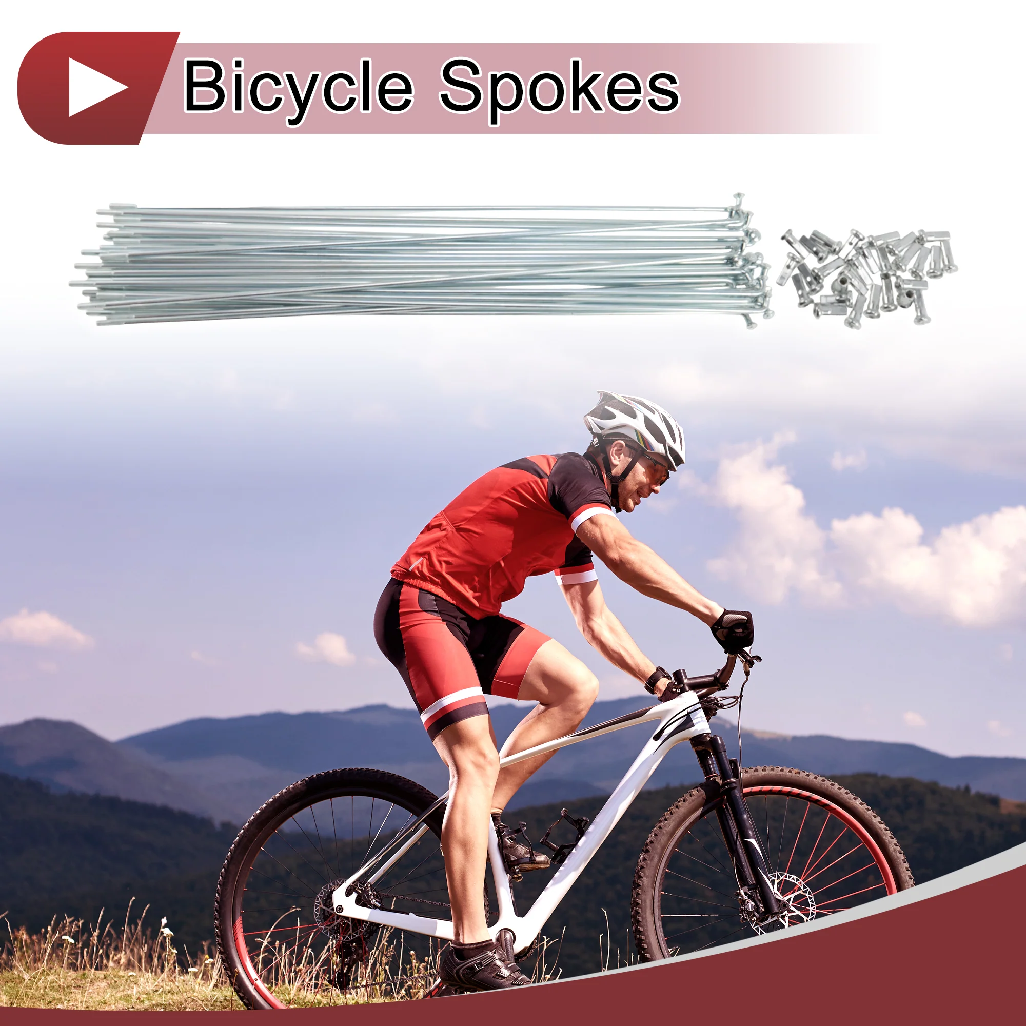 12G Bicycle Spoke 270 mm Bike Wheel Spoke Carbon Steel Galvanized Silver Tone - Image 2