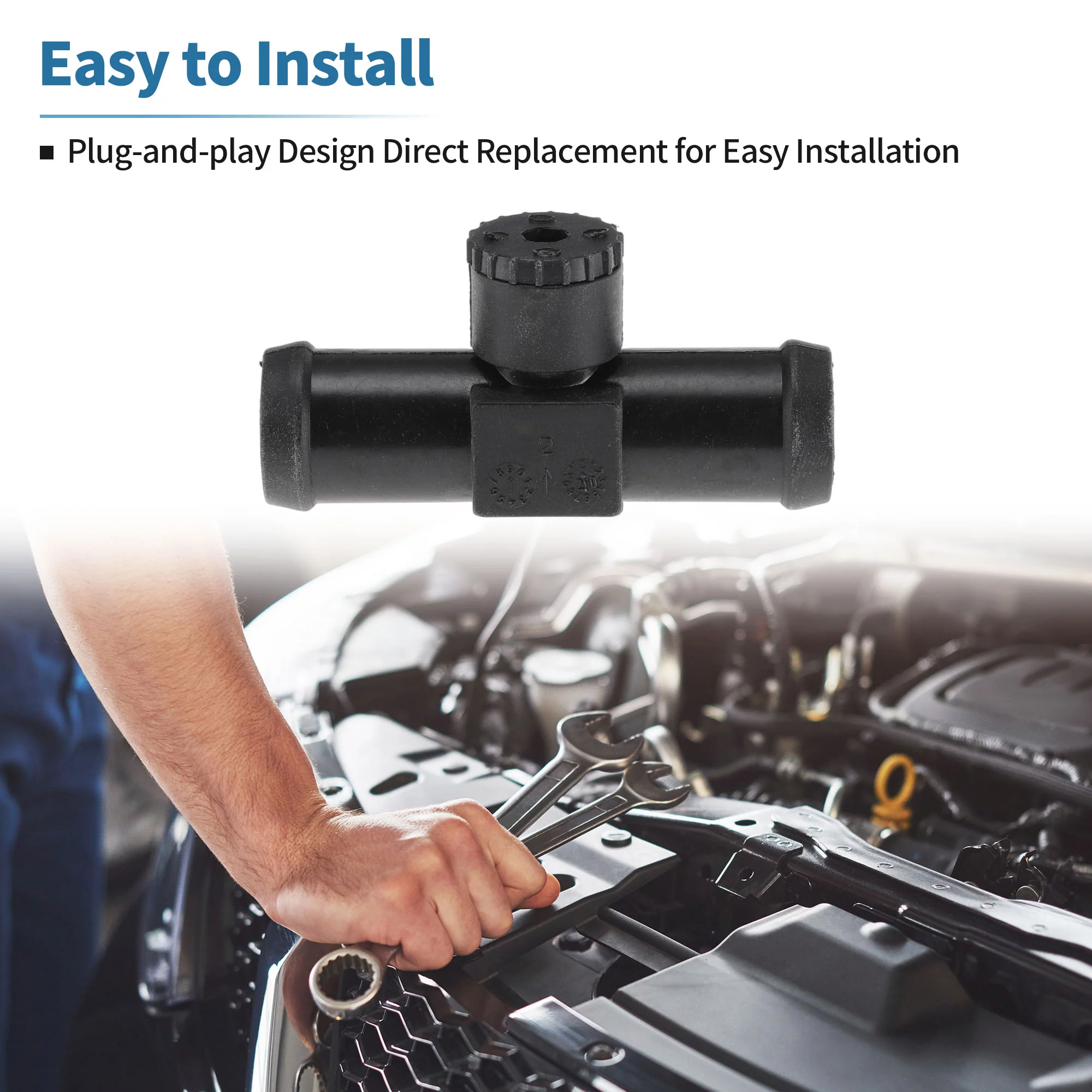 Engine Coolant Hose Connector for Nissan 370Z 2009-2021 Nylon 92500JK20A Black - Image 5