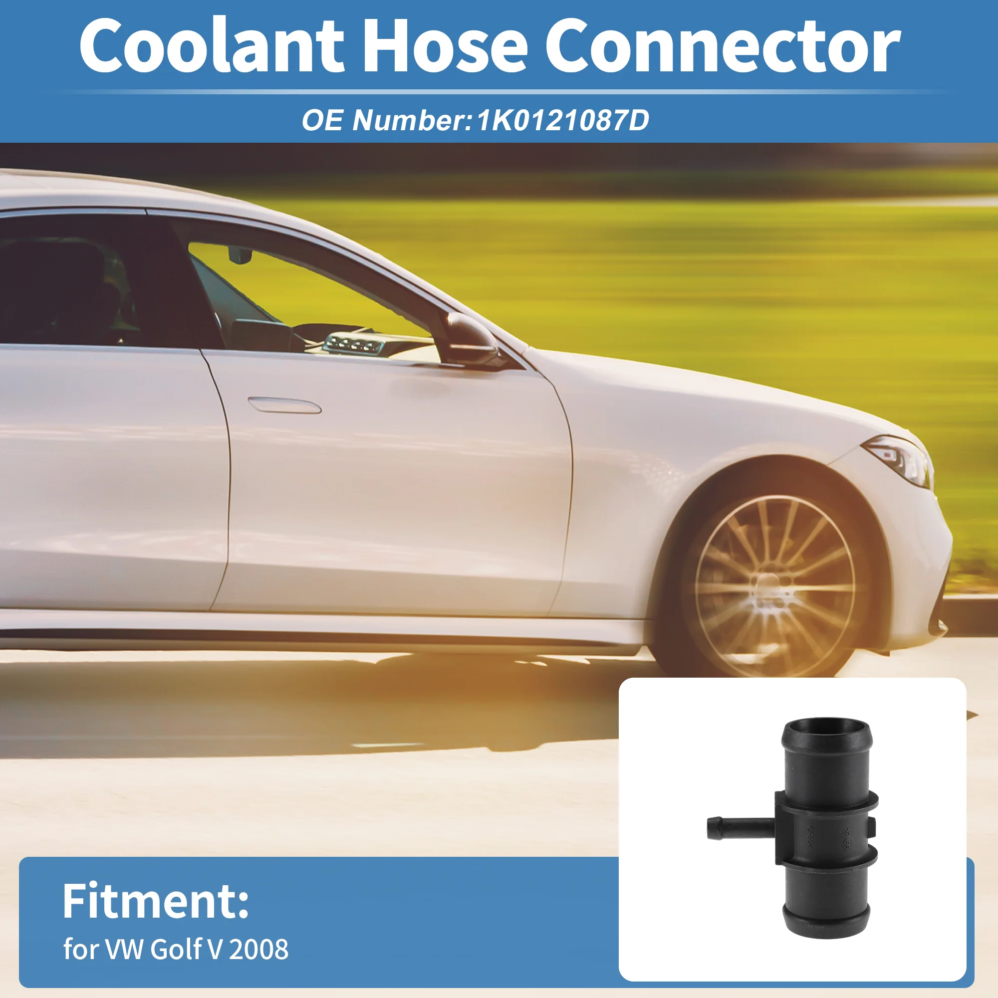 Engine Coolant Hose Connector for VW Golf V 2008 Plastic No.1K0121087D 1 pcs - Image 2
