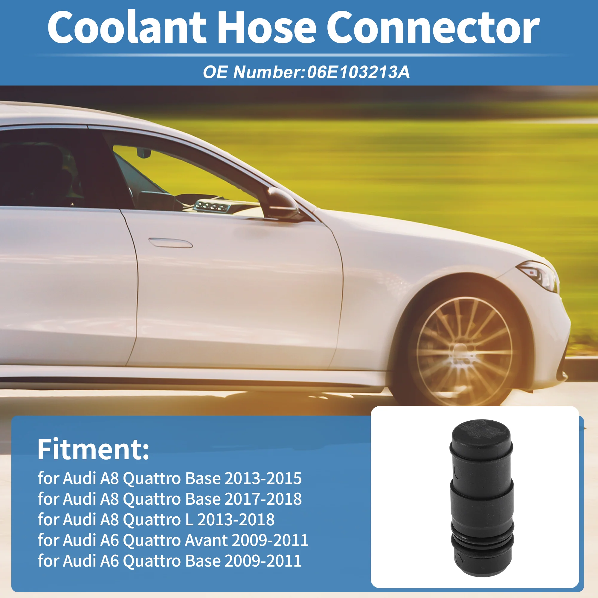 Engine Coolant Hose Connector for Audi A8 Quattro Base 2013-2015 No.06E103213A - Image 2