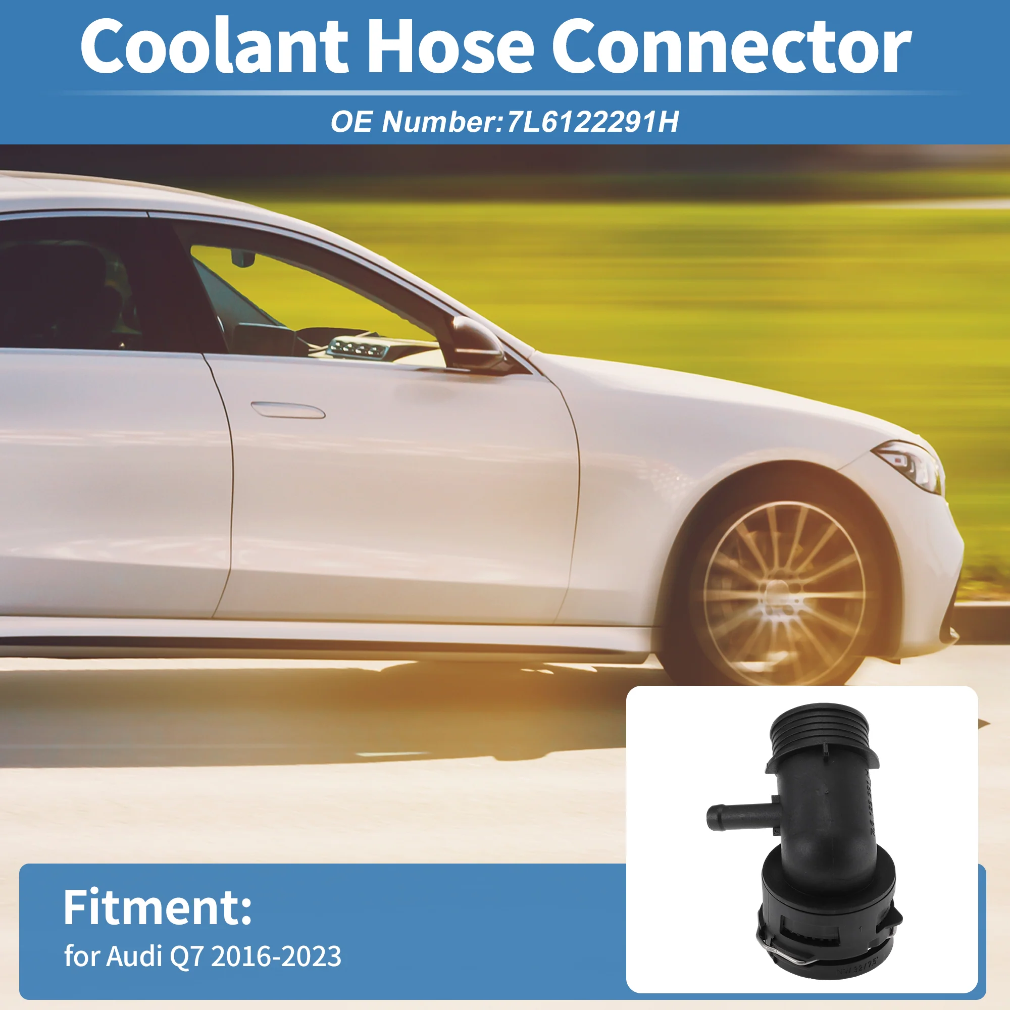 Engine Coolant Hose Connector for Audi Q7 2016-2023 Plastic No.7L6122291H 1 pcs - Image 2