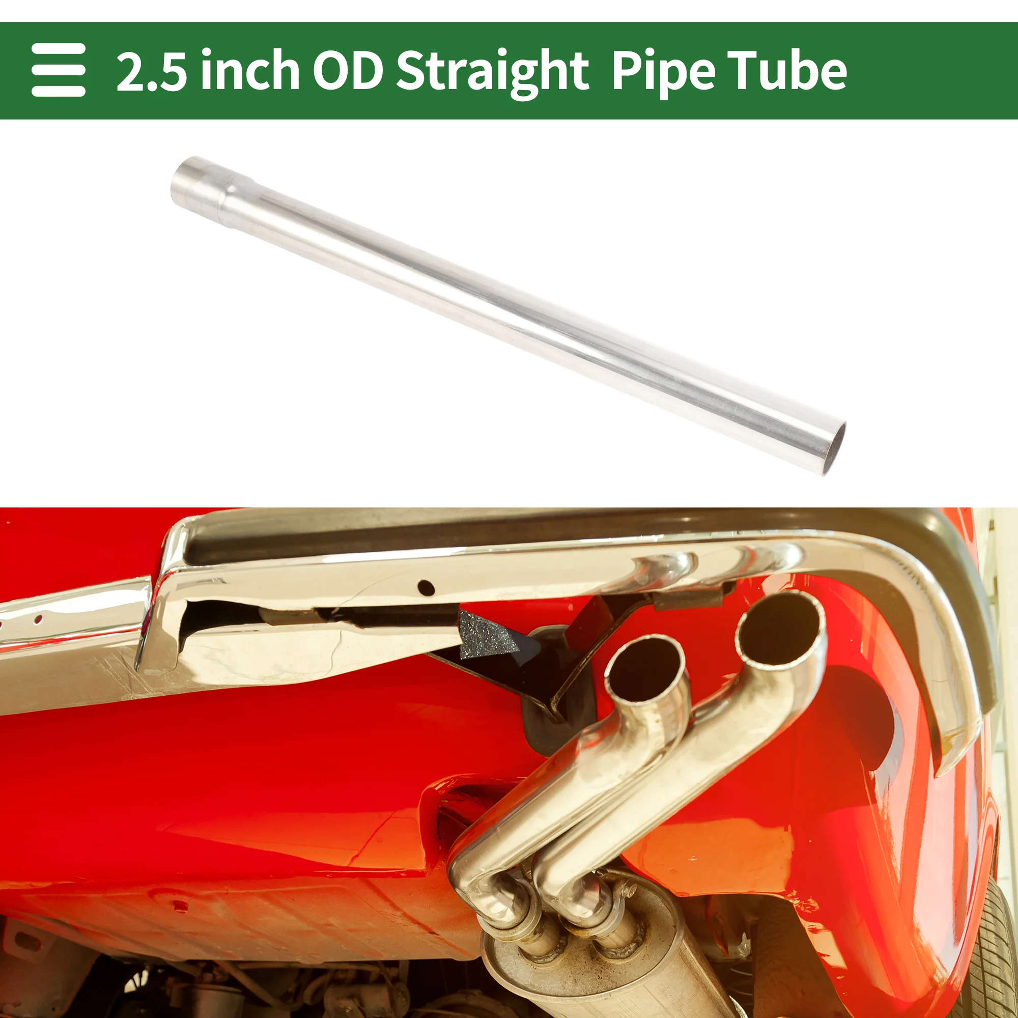 1.26″ Straight Exhaust Pipe Tube Single Side W/ Flaring Surface Polishing - Image 2