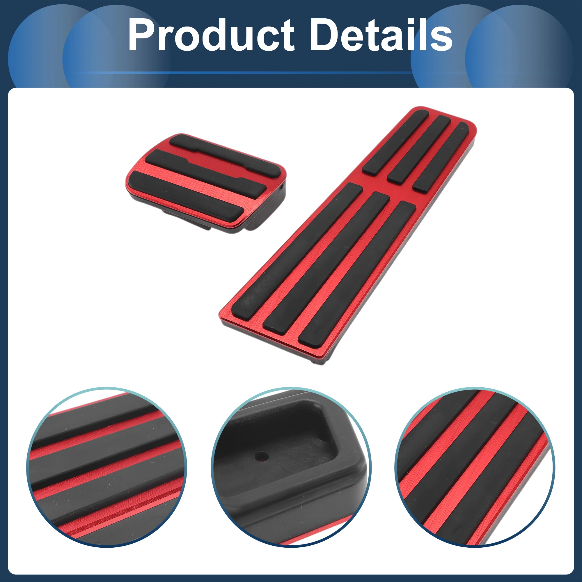 2 Pcs Automatic Foot Accelerator Pedal Covers for Porsche 718/911 No Mark Red - Image 5