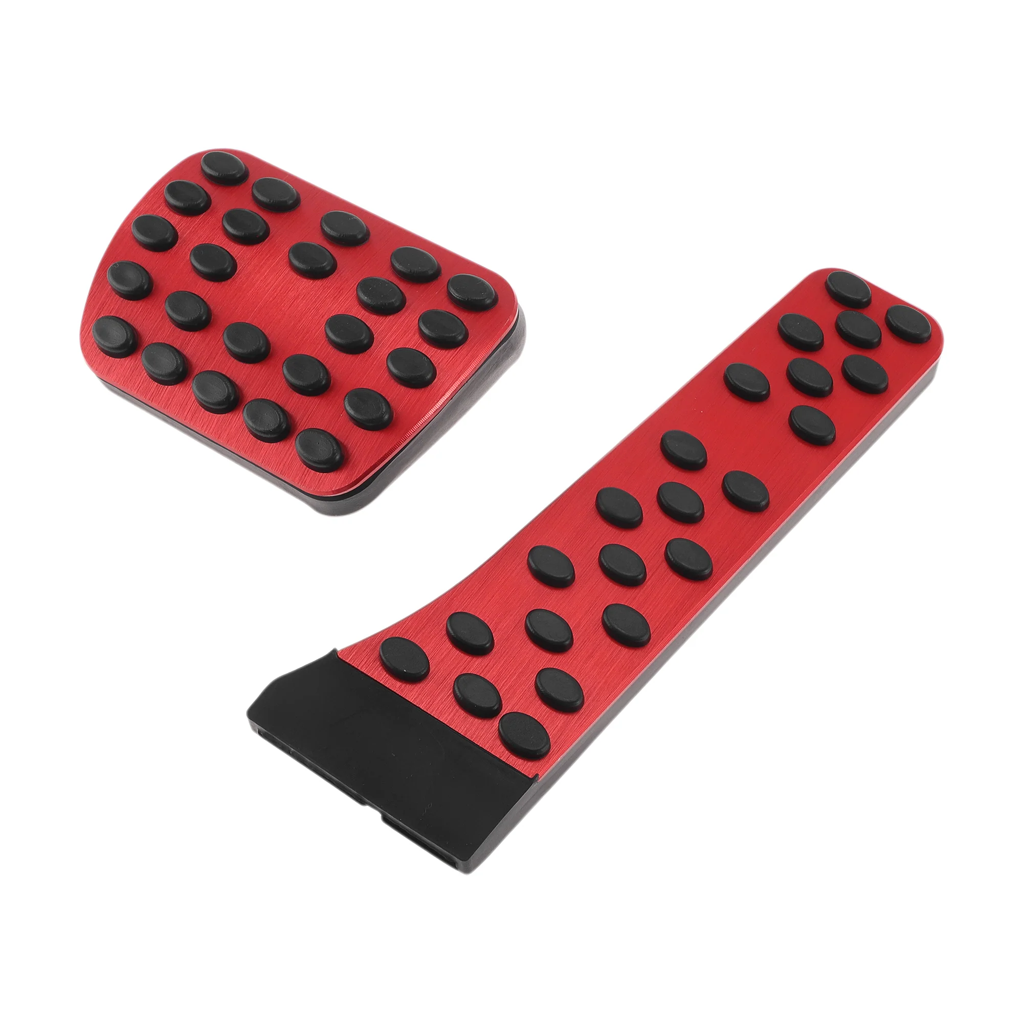 2 Pcs Automatic Foot Accelerator Pedal Covers Aluminum Alloy No Mark Red