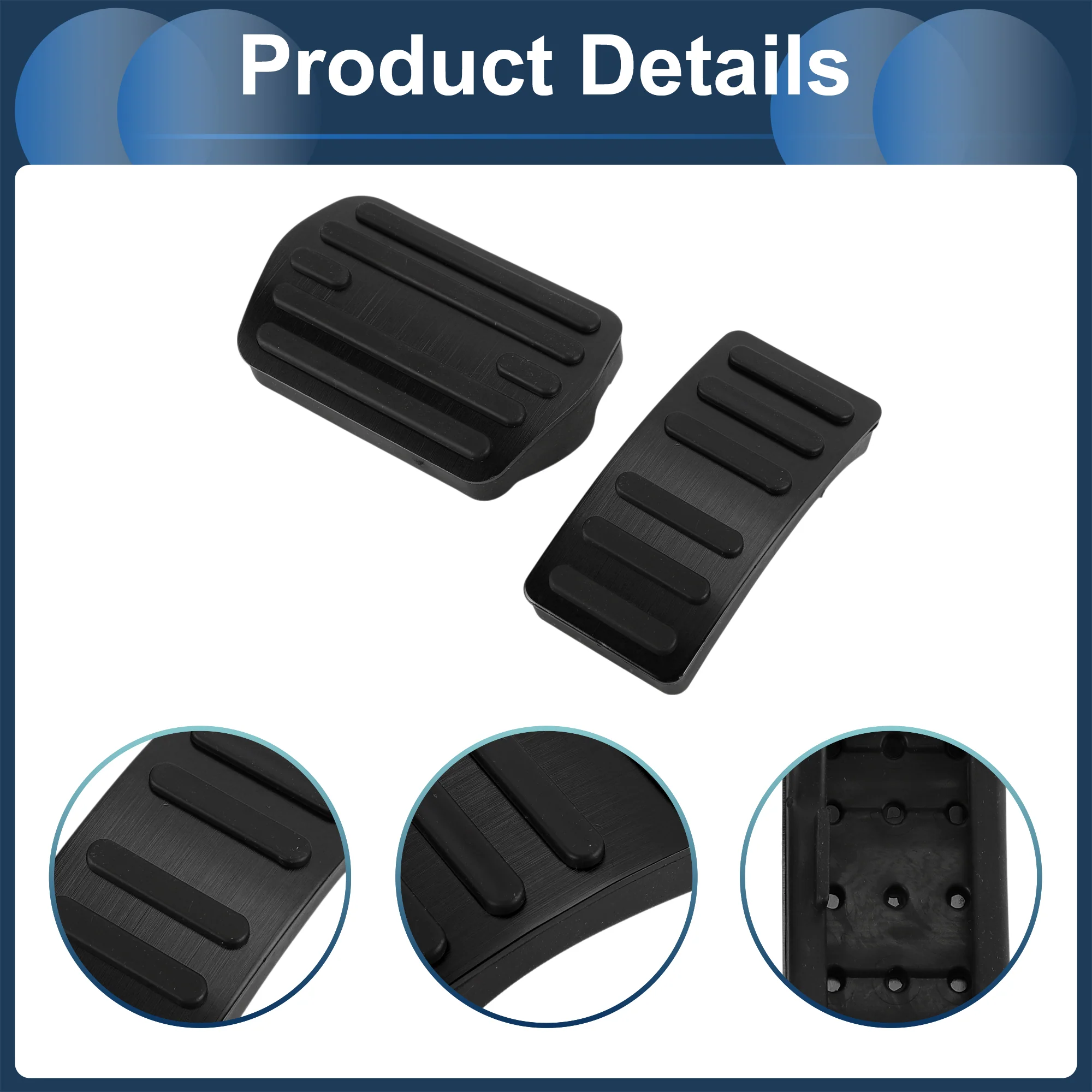 2 Pcs Automatic Foot Accelerator Pedal Covers for Ford Edge Black - Image 5