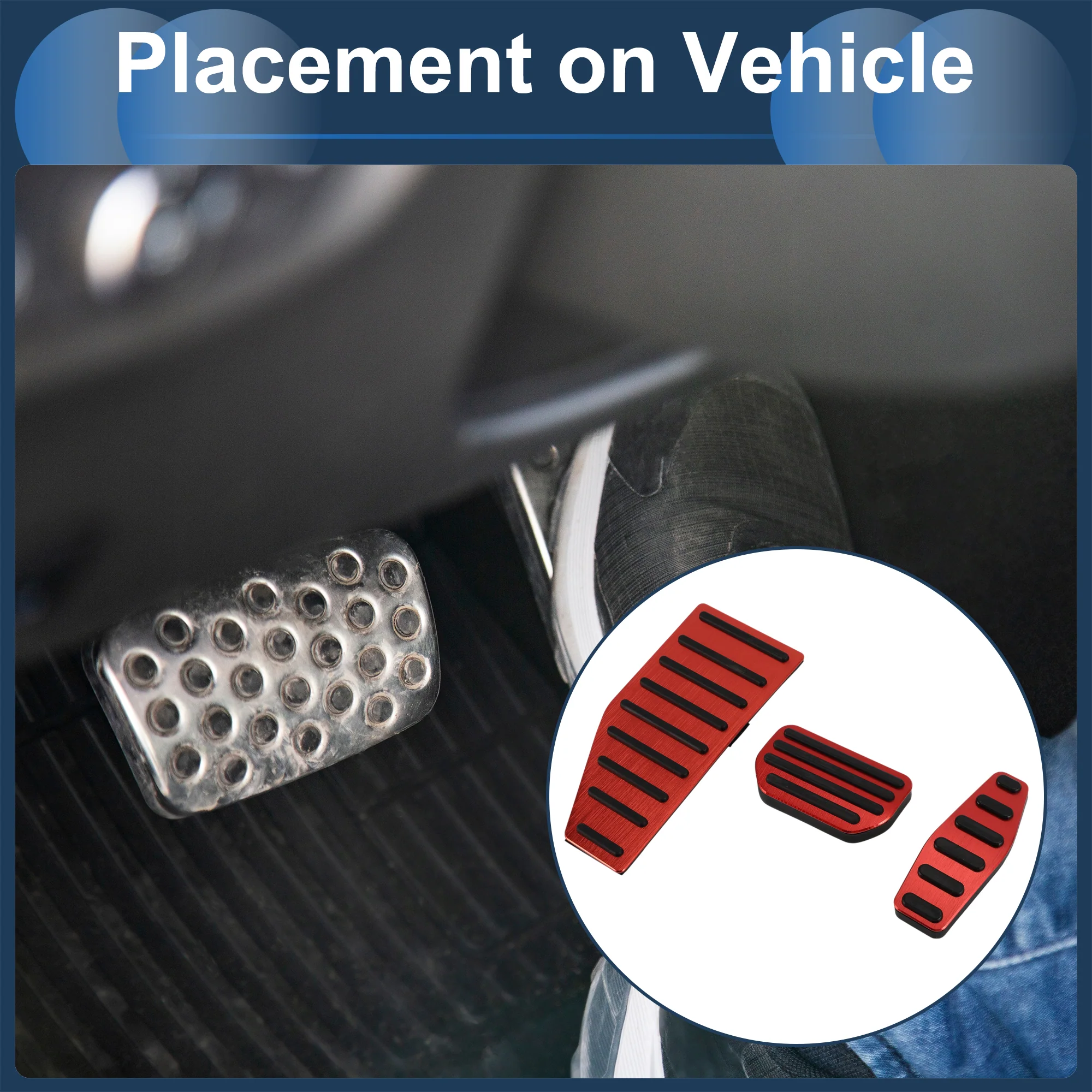 3 Pcs Automatic Foot Accelerator Pedal Covers for Suzuki Jimny JB70W 18-22 Red - Image 3