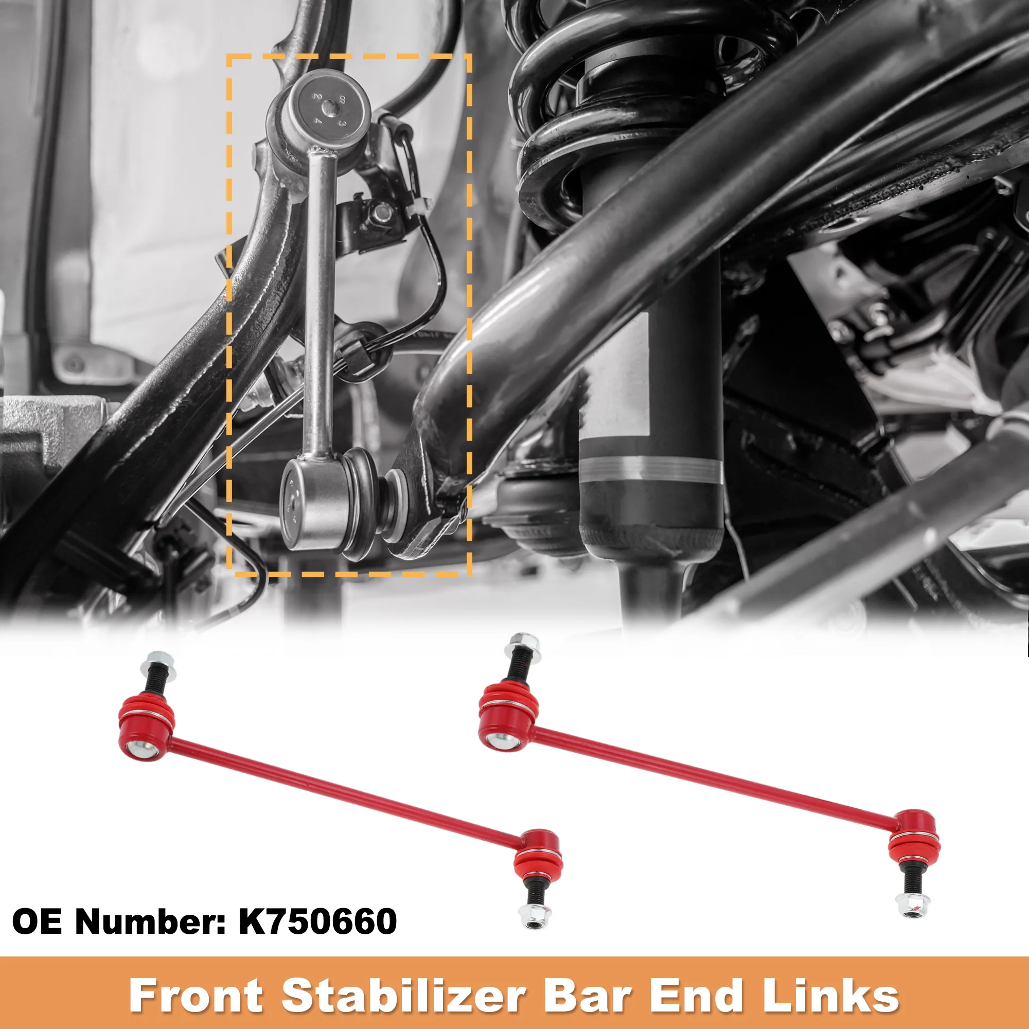 No.K750660 2pc Front Sway Bar Links for Chevrolet Impala Malibu for Cadillac XTS - Image 3