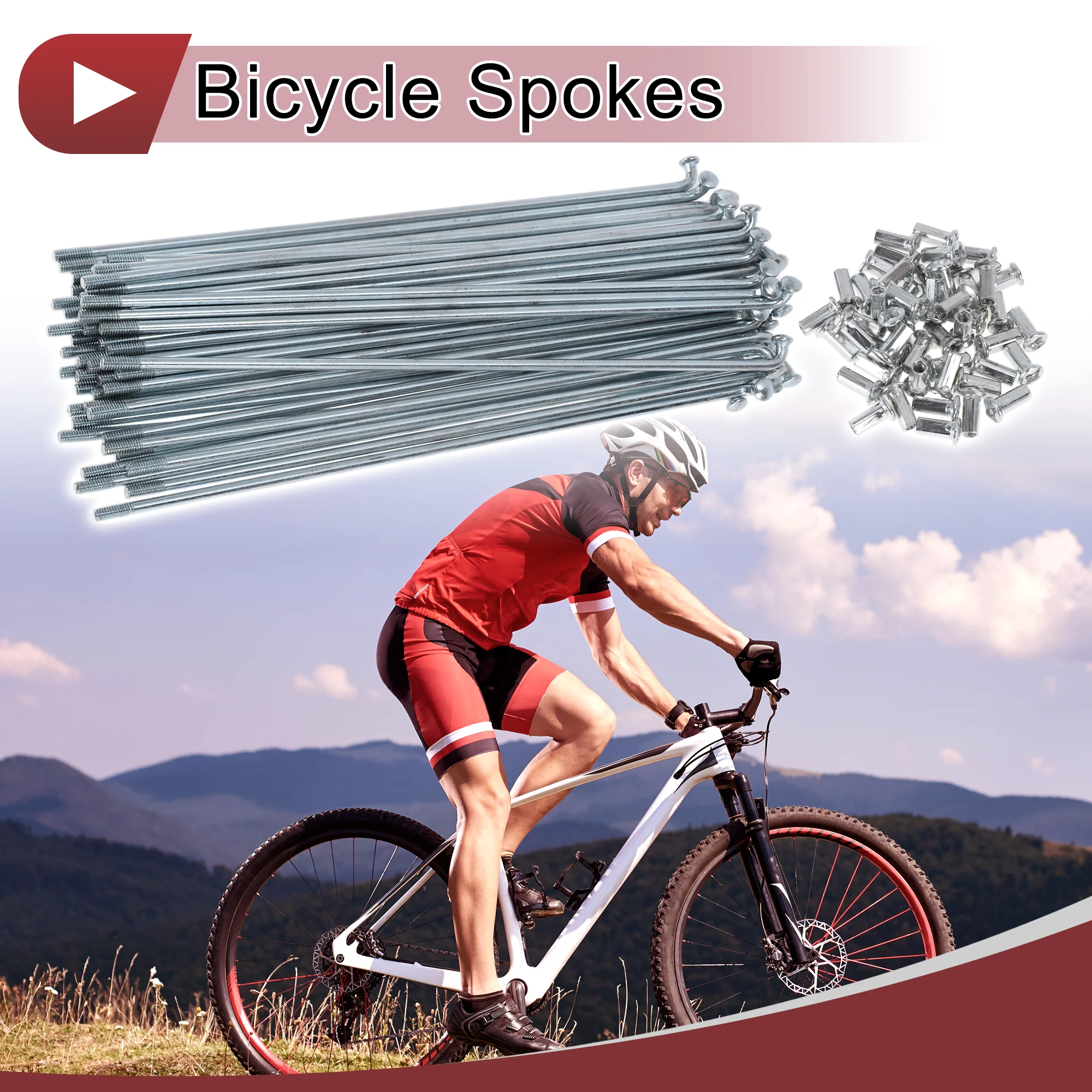 48 Set 10G Bicycle Spokes 170mm Bike Wheel Spokes Carbon Steel Galvanized - Image 2