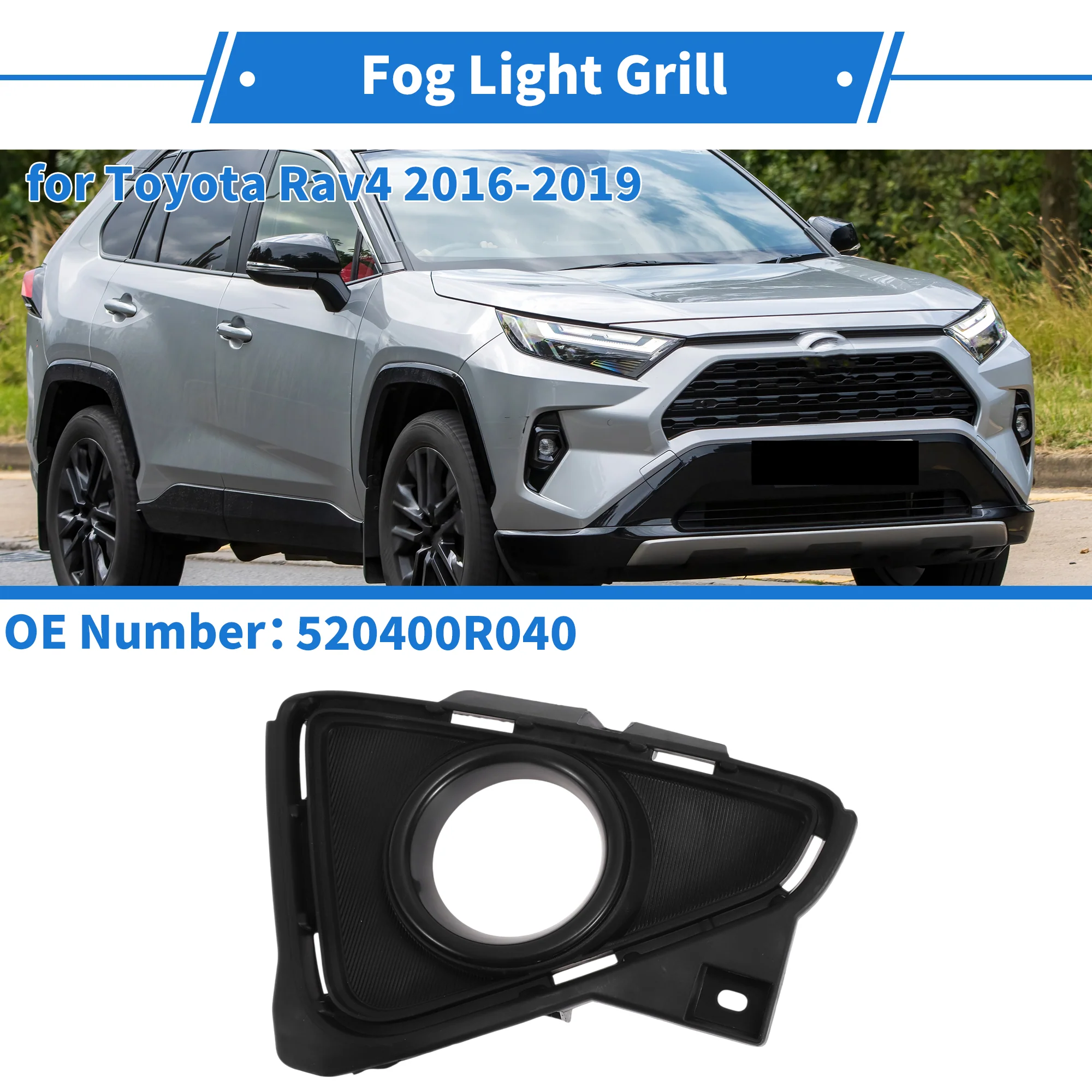 Front Left Fog Light Grill No.520400R040 for Toyota Rav4 2016-2019 - Image 2