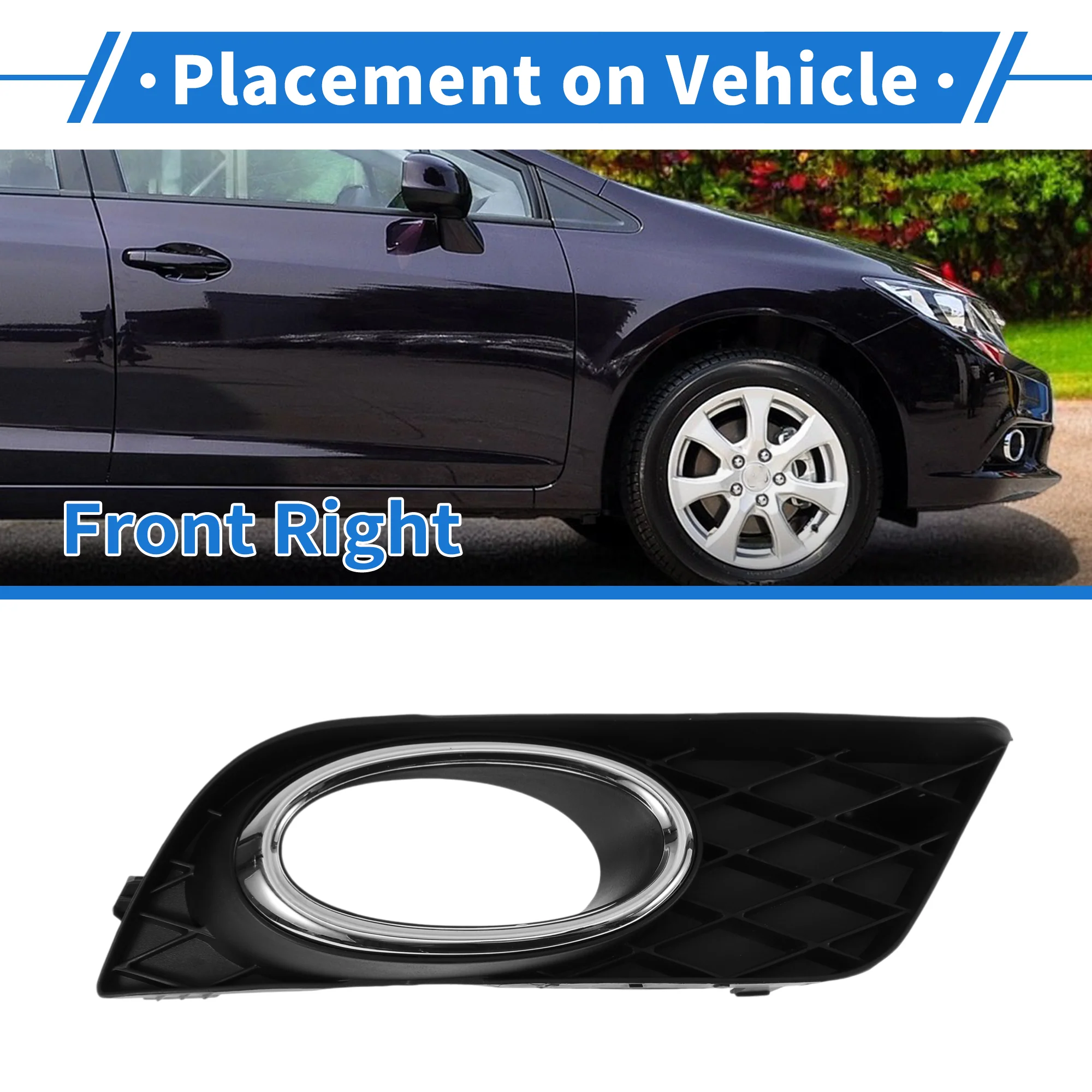 Front Right Fog Light Grill No.33900TR0H11 for Honda Civic 2012-2013 - Image 3