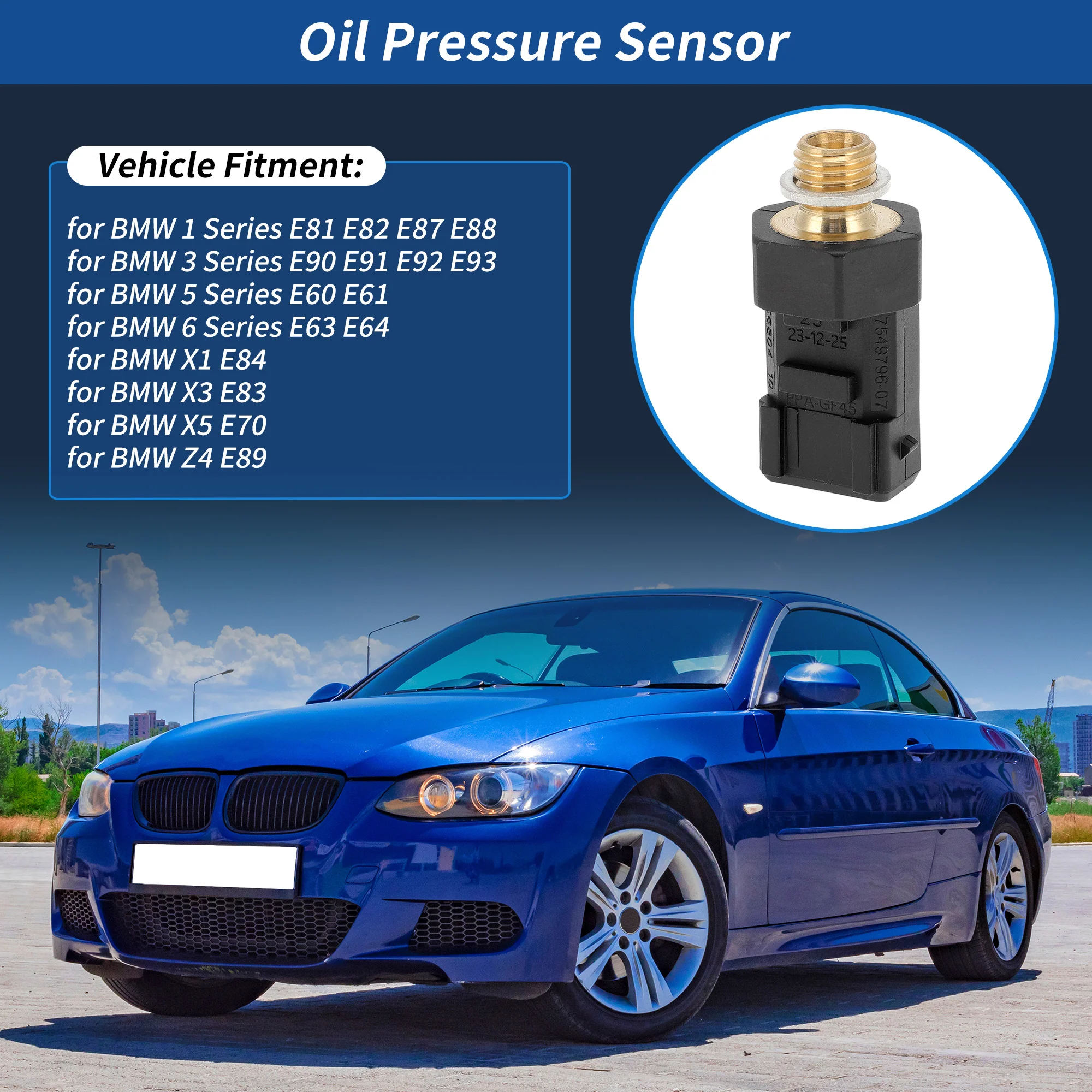 7549796 Oil Pressure Sensor for BMW E60 E61 E63 E64 E81 E83 E87 E88 E90 E91 E92 - Image 2