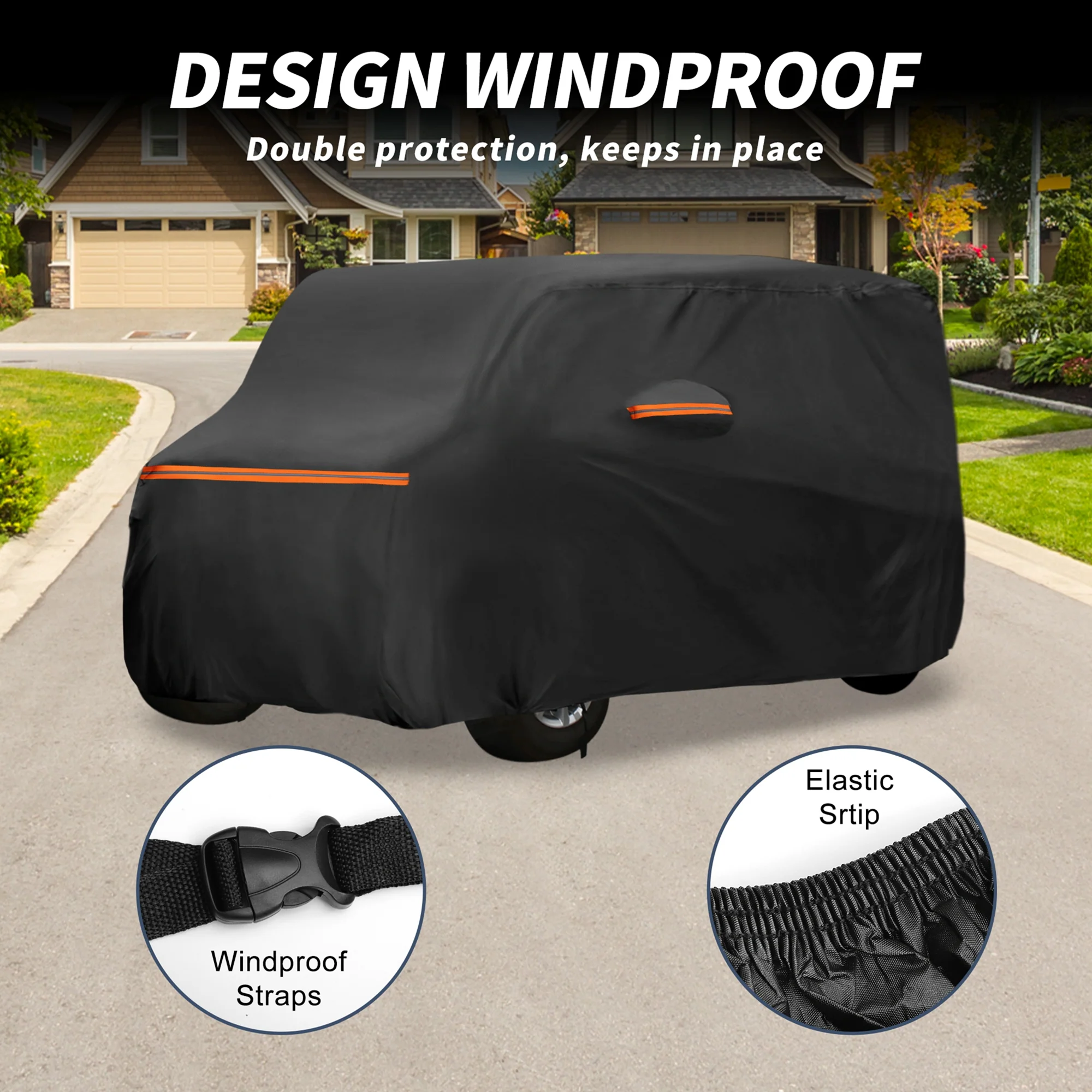 Car Cover Waterproof All Weather for Subaru Chiffon Black Aluminum Film Cotton - Image 4