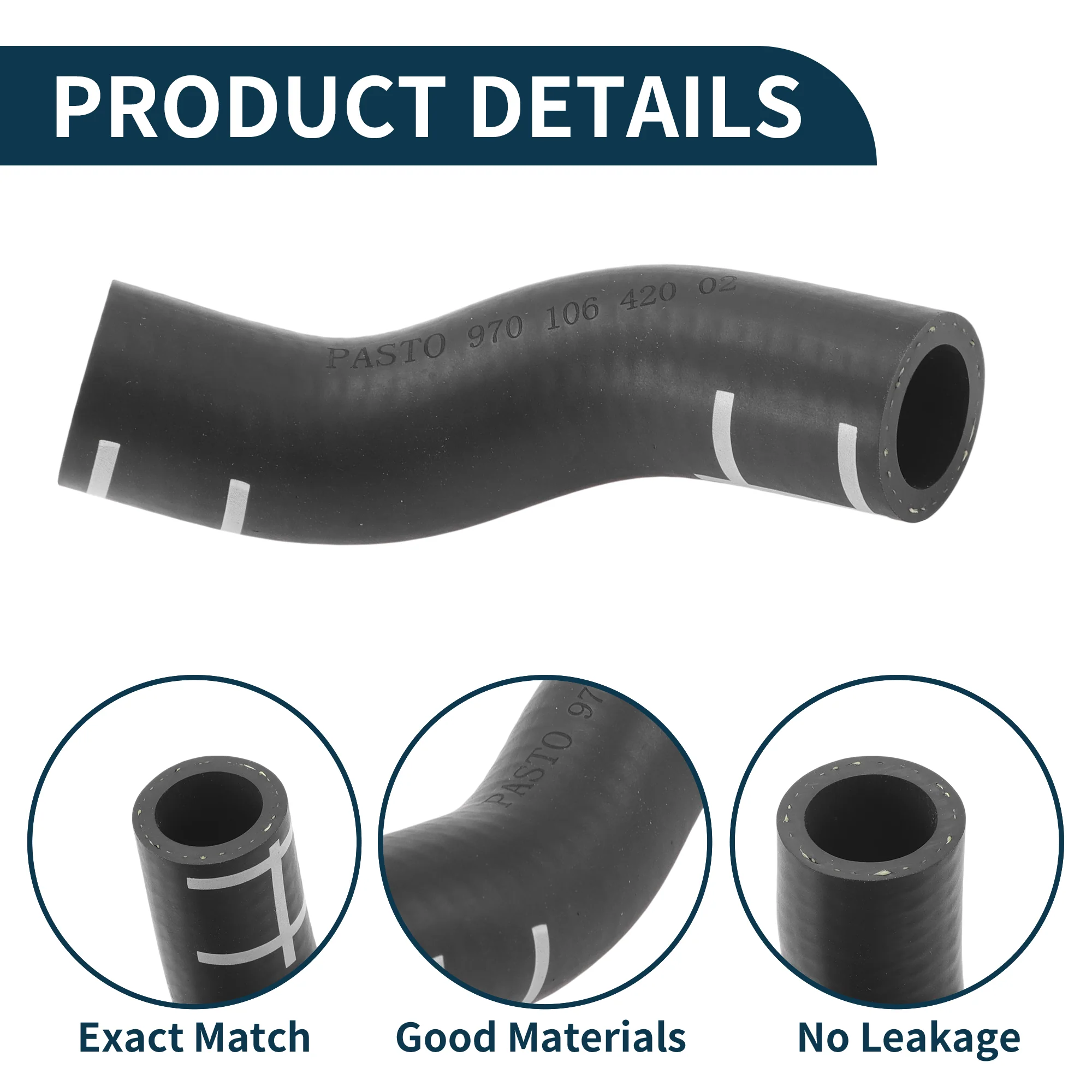Radiator Hose for Porsche Panamera 2010-2016 No.97010642001 Rubber Coolant Pipe - Image 4