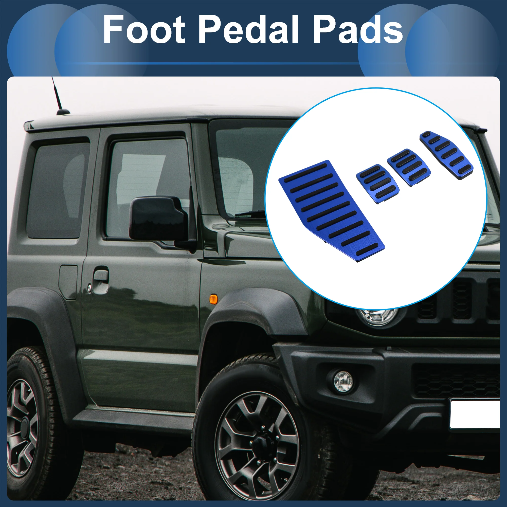 4 Pcs Manual Foot Accelerator Pedal Covers for Suzuki Jimny JB70W 2018-2022 Blue - Image 2