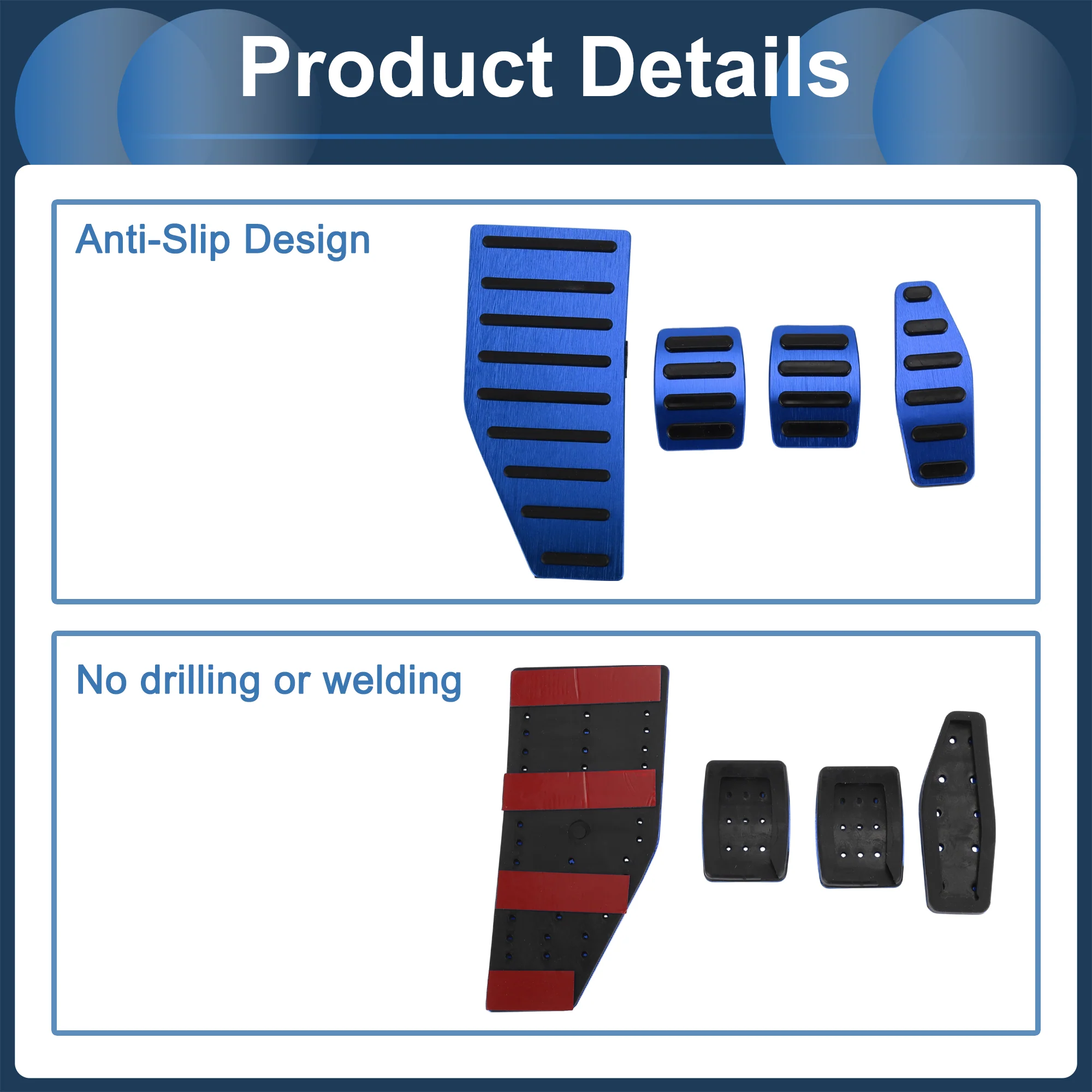 4 Pcs Manual Foot Accelerator Pedal Covers for Suzuki Jimny JB70W 2018-2022 Blue - Image 6