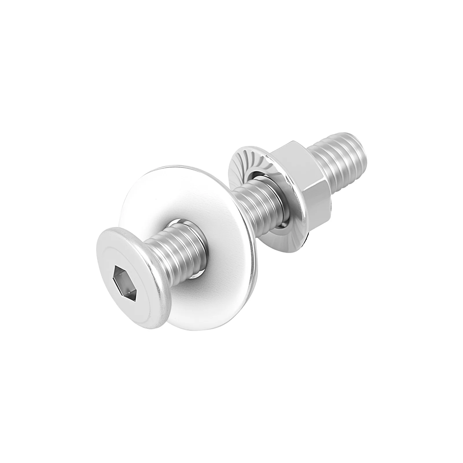 Hex Drive Flat Head Screws with Serrated Flange Nuts & Washers Sets M3/M4/M5/M6 18-8 Stainless Steel - Image 103