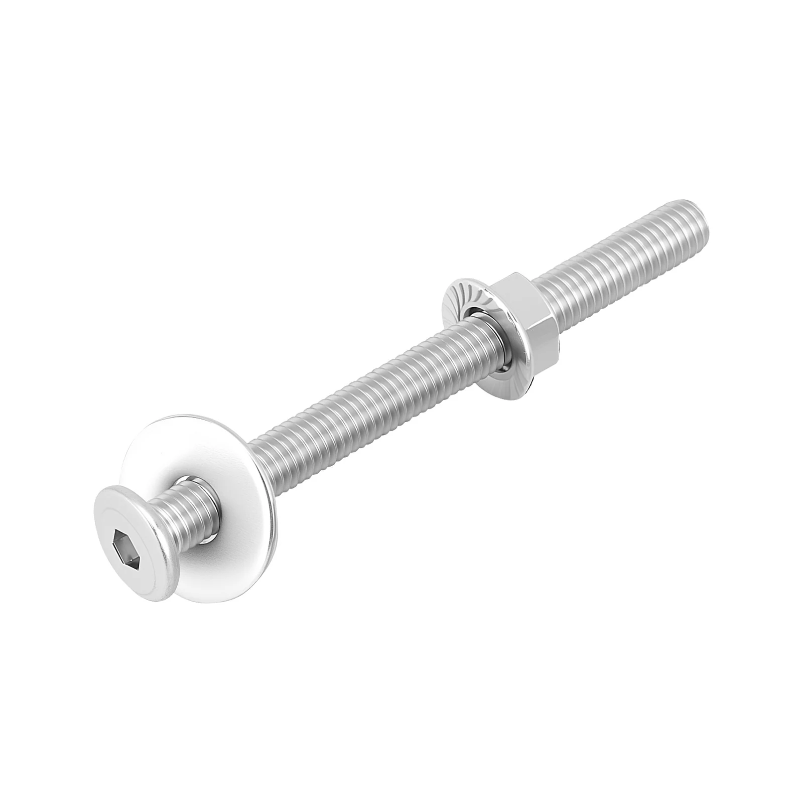 Hex Drive Flat Head Screws with Serrated Flange Nuts & Washers Sets M3/M4/M5/M6 18-8 Stainless Steel - Image 19