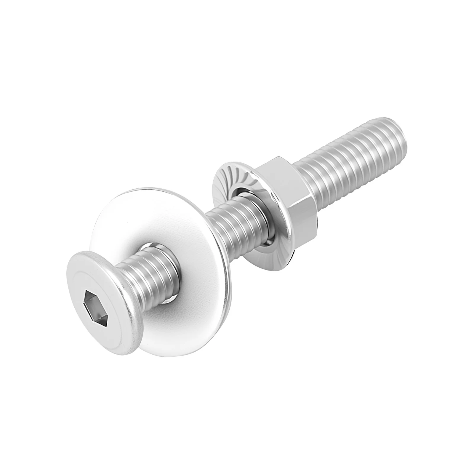 Hex Drive Flat Head Screws with Serrated Flange Nuts & Washers Sets M3/M4/M5/M6 18-8 Stainless Steel - Image 47