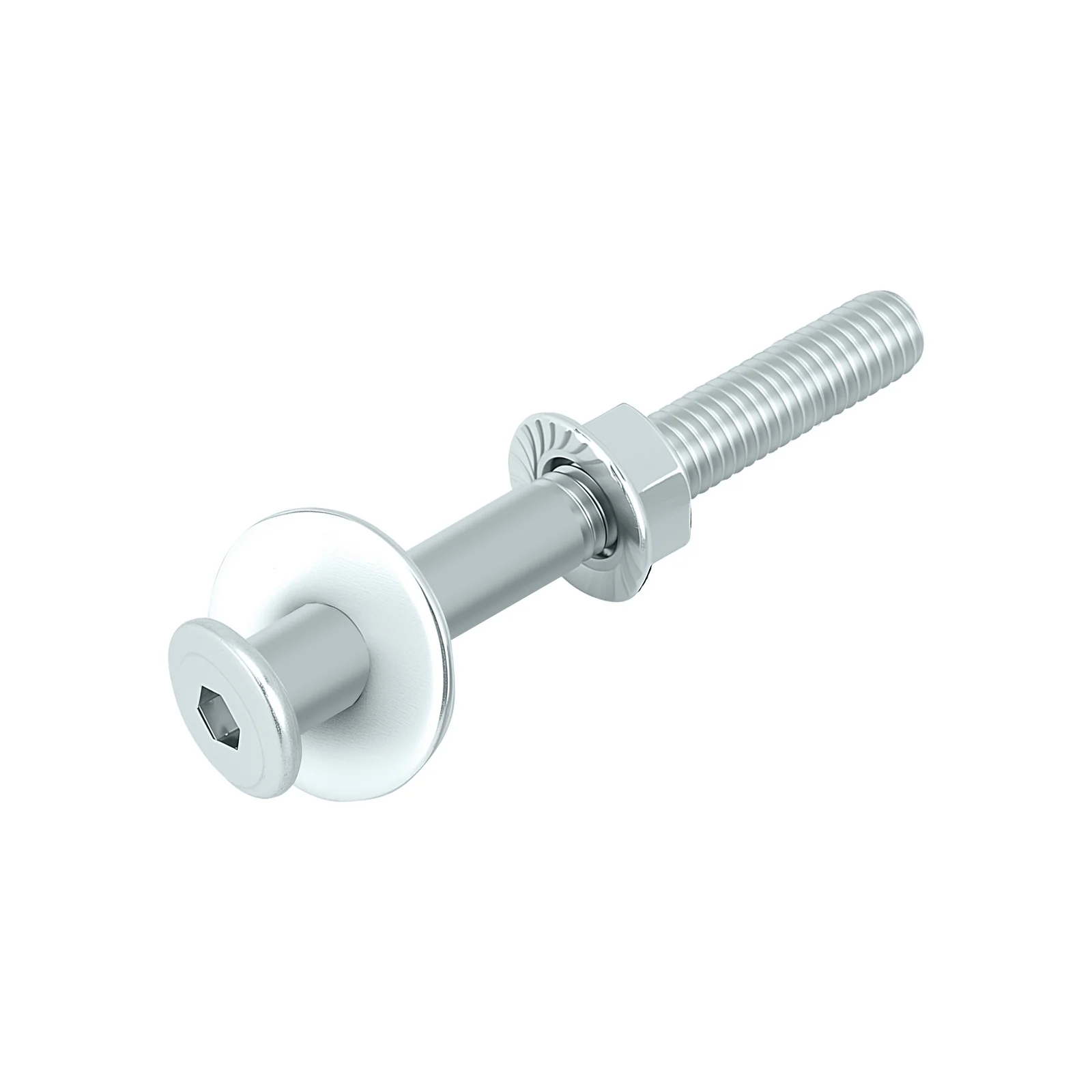 Hex Drive Flat Head Screws with Serrated Flange Nuts & Washers Sets M6/M8 Carbon Steel White Zinc Plated - Image 31