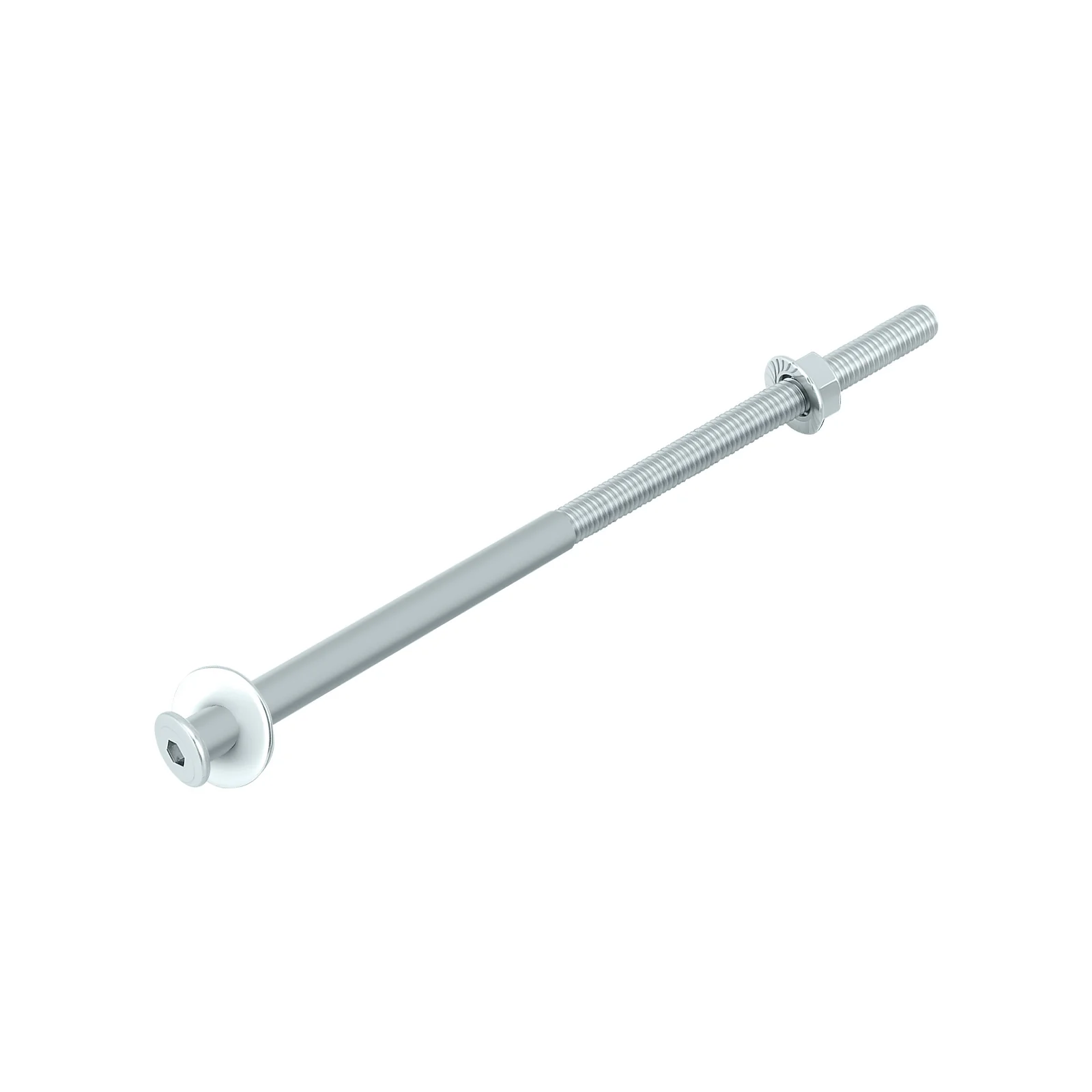 Hex Drive Flat Head Screws with Serrated Flange Nuts & Washers Sets M6/M8 Carbon Steel White Zinc Plated - Image 63
