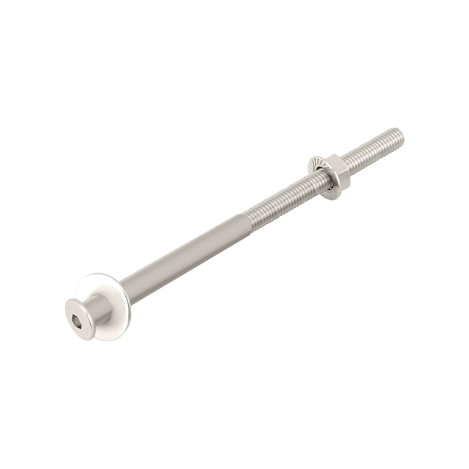 Hex Drive Flat Head Screws with Serrated Flange Nuts & Washers Sets M6/M8 Carbon Steel Nickel Plated - Image 13