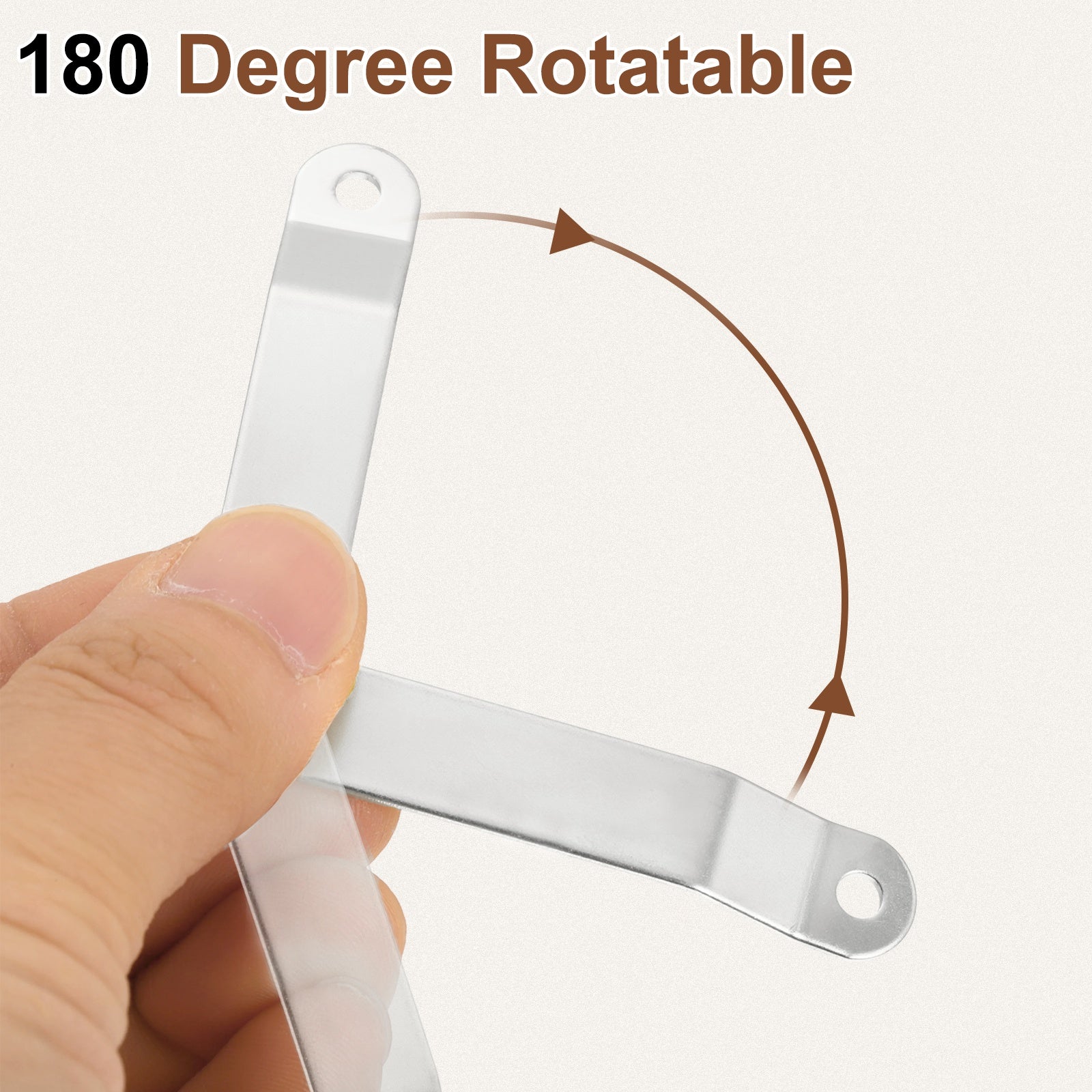 Uxcell 6Pcs Folding Lid Support Hinges, 4.3" 180 Degree Rotatable Hinge, Silver - Image 3