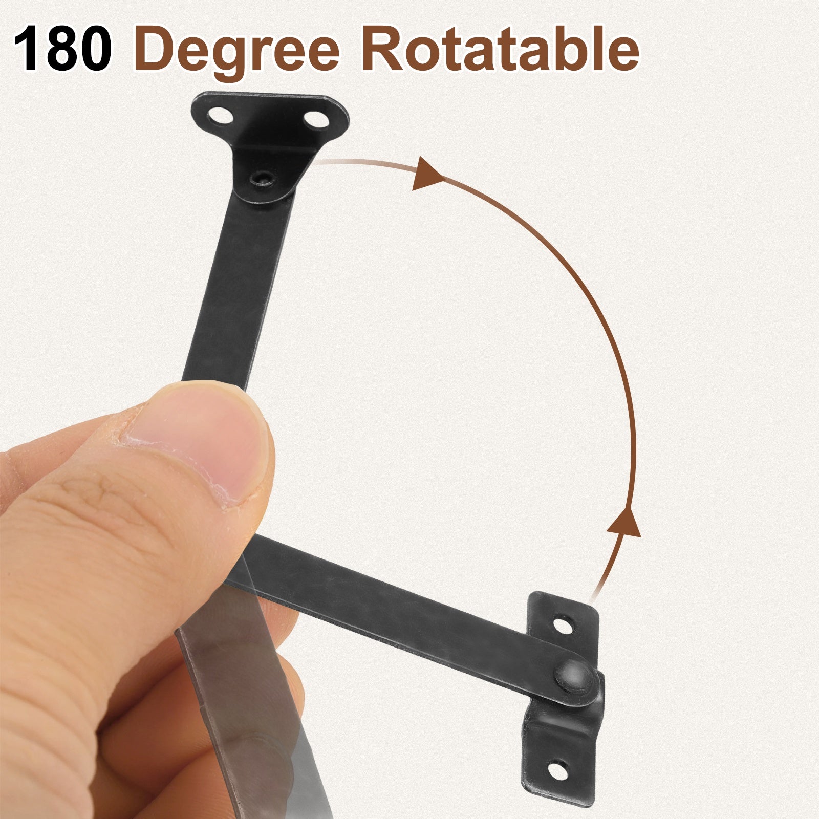 Uxcell 8Pcs Folding Lid Support Hinges, 4.3" 180 Degree Rotatable Hinge, Black - Image 3