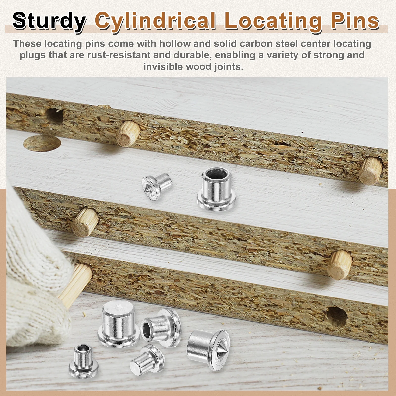 Uxcell 50Pcs Wood Dowel Pins, 12 x 120mm Wooden Dowel Rods with Center Transfer Plugs - Image 5