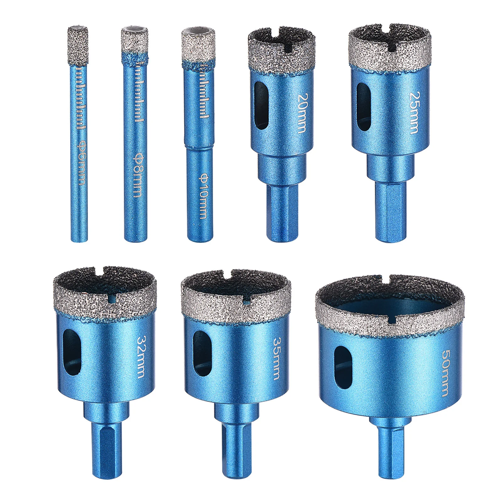 Diamond Hole Saw Kit Diamond Tip Hole Cutter Set Round Shank for Hand Drilling - Image 13