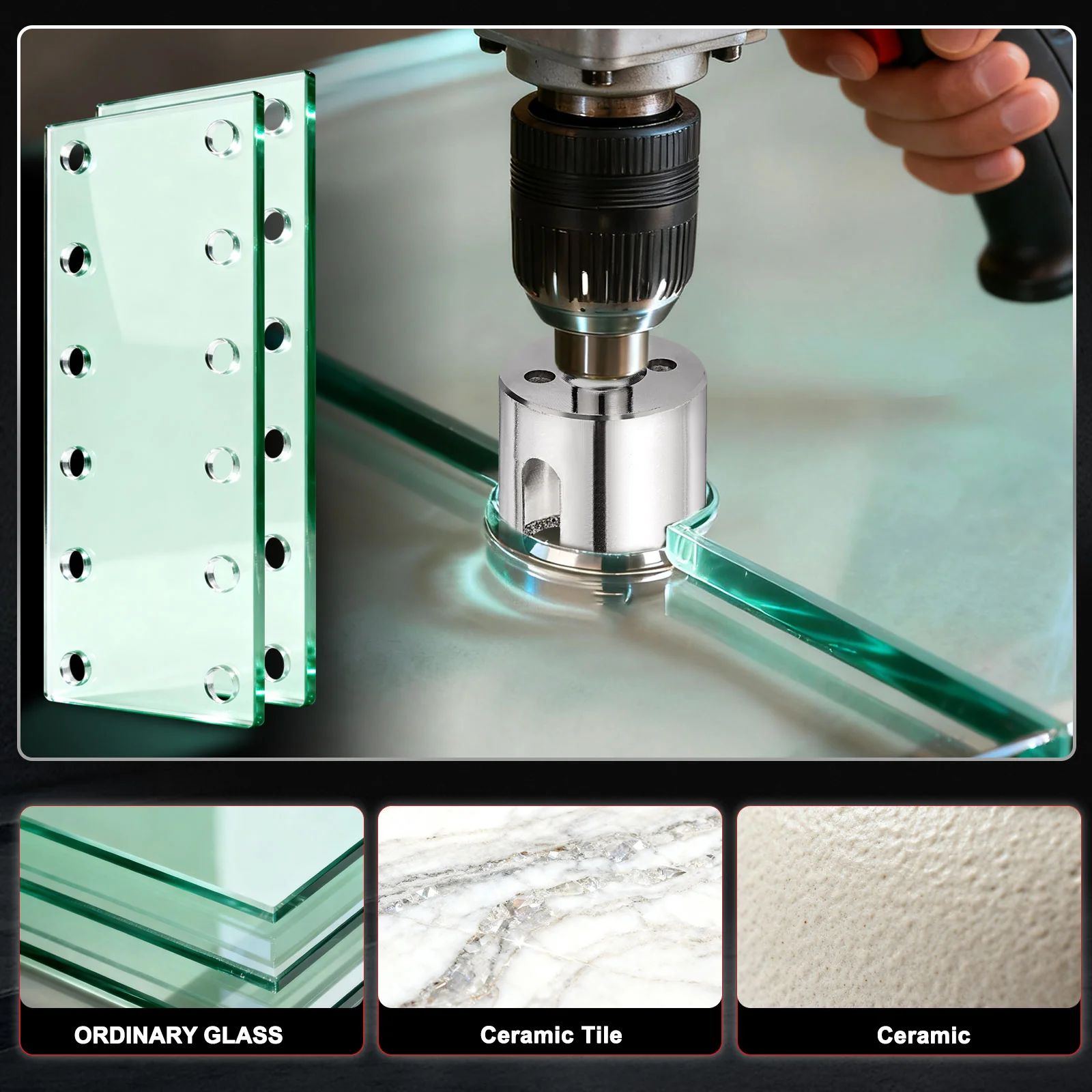 Diamond Hole Saw Set, Diamond Hollow Core Drill Bit Hole Cutters for Glass Tile Marble - Image 18