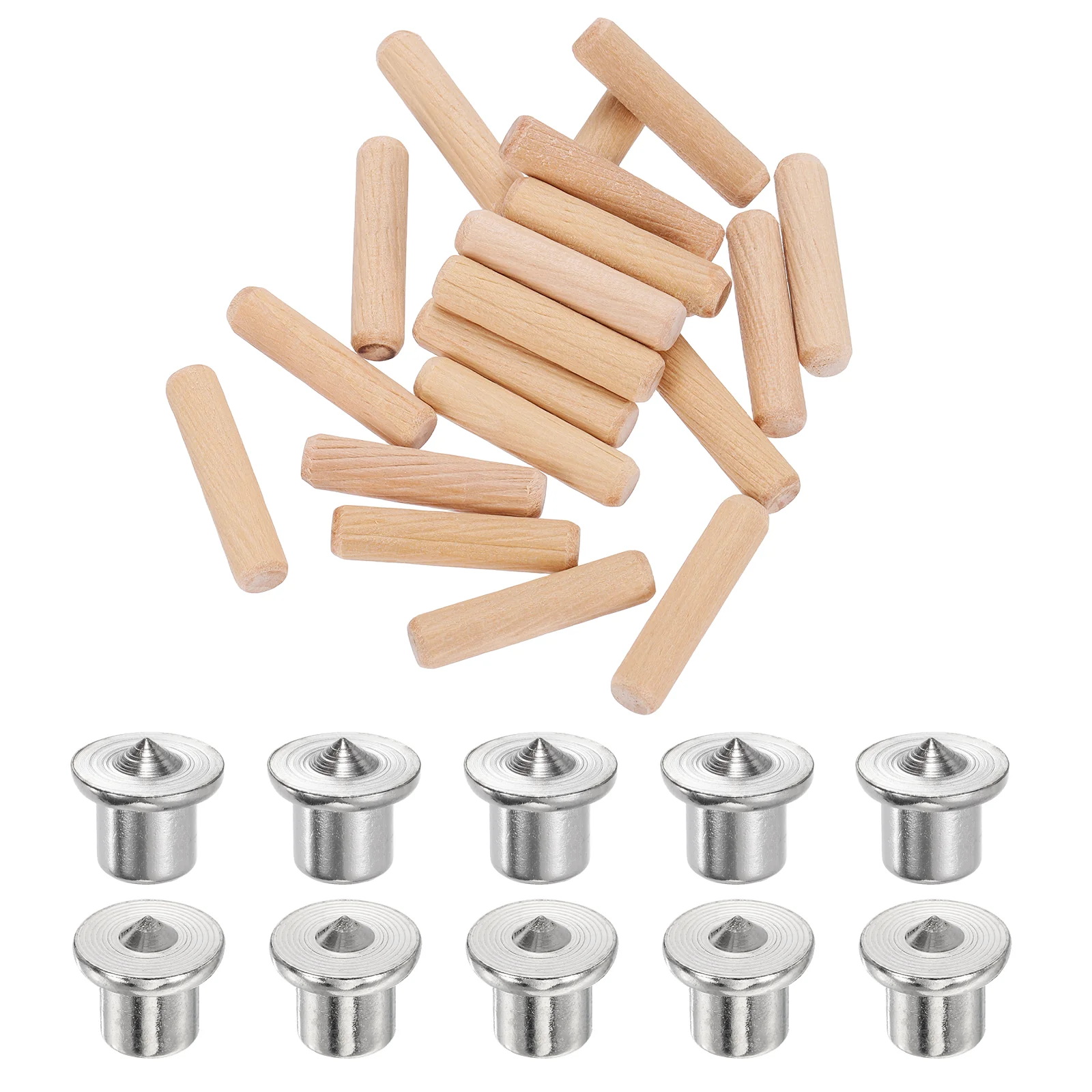 Uxcell 200 Pcs 5/16″ x 1-3/8″ Wood Dowel Pins, Straight Grooved with 10Pcs Pin Centers