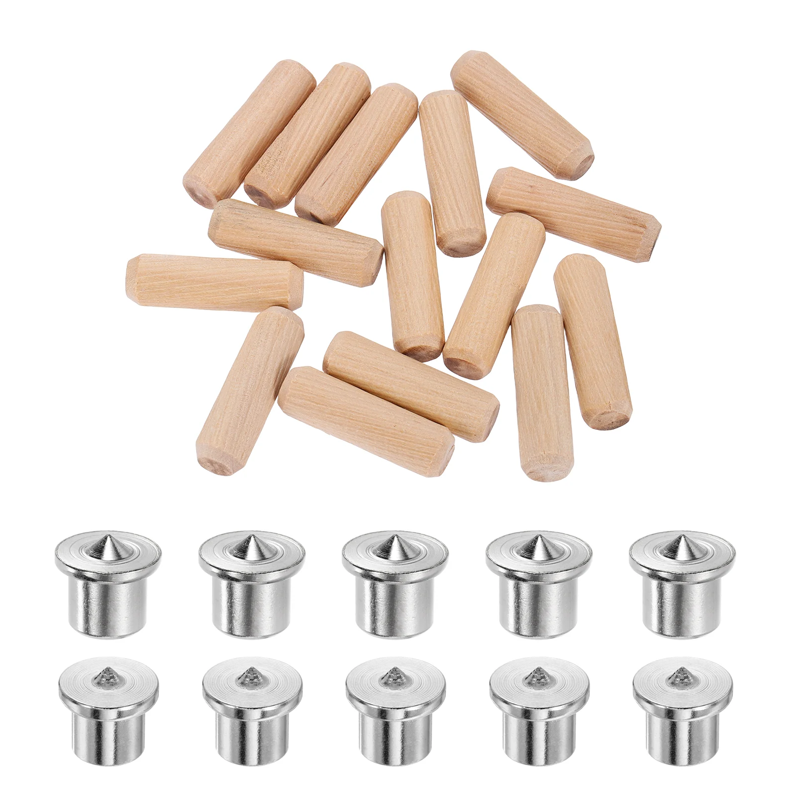 Uxcell 100 Pcs 1/2″ x 1-9/16″ Wood Dowel Pins, Straight Grooved with 10Pcs Pin Centers
