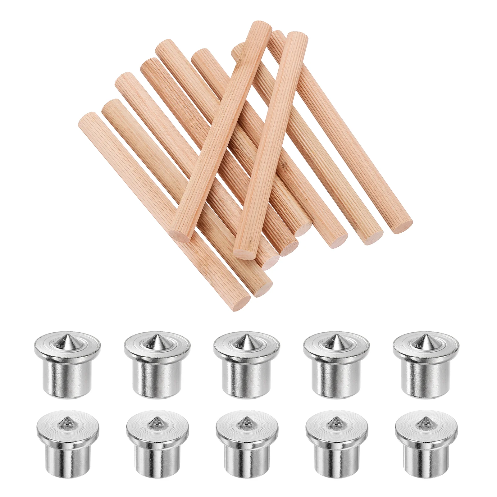 Uxcell 50Pcs Wood Dowel Pins, 12 x 140mm Wooden Dowel Rods with Center Transfer Plugs