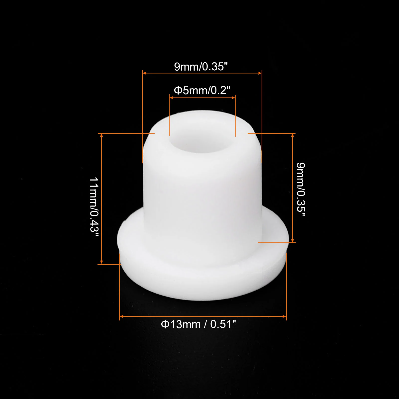 40Pcs T Type Rubber Grommet Mount Dia 9mm ID 5mm Flexible Hole Plugs White - Image 2