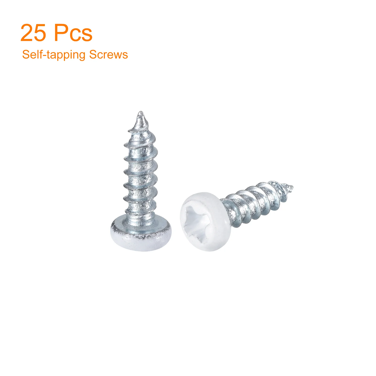 Uxcell 25Pcs #3 x 3/8"White Phillips Pan Head Self Tapping Screws, Silver Blue - Image 3