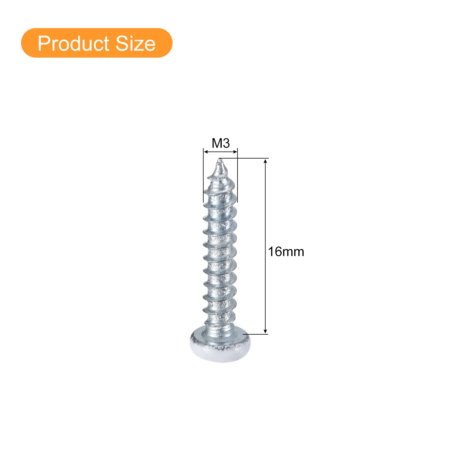 Uxcell 25Pcs #3 x 5/8"White Phillips Pan Head Self Tapping Screws, Silver Blue - Image 2