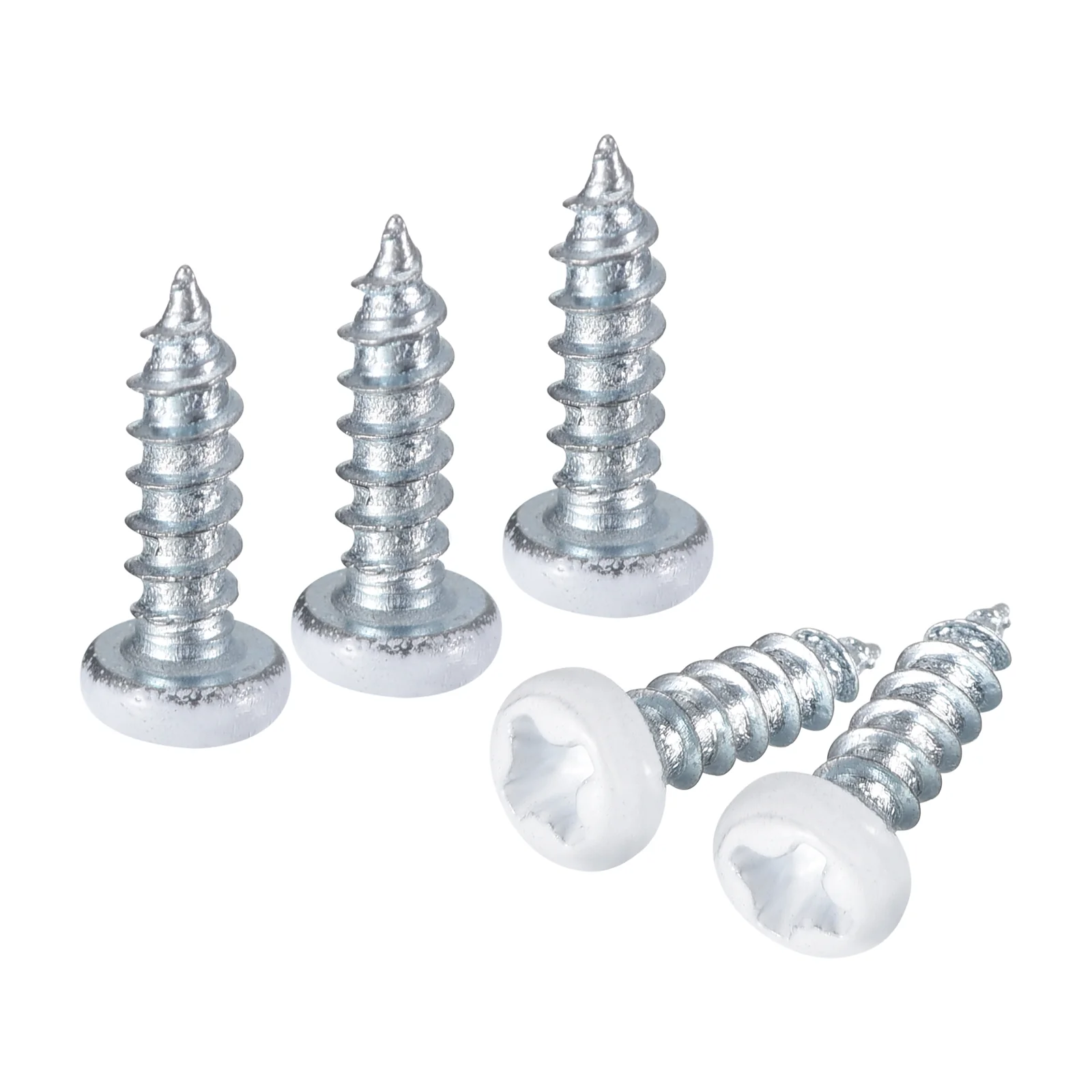 Uxcell 25Pcs #3.5 x 3/8" White Phillips Pan Head Self Tapping Screws, Silver Blue