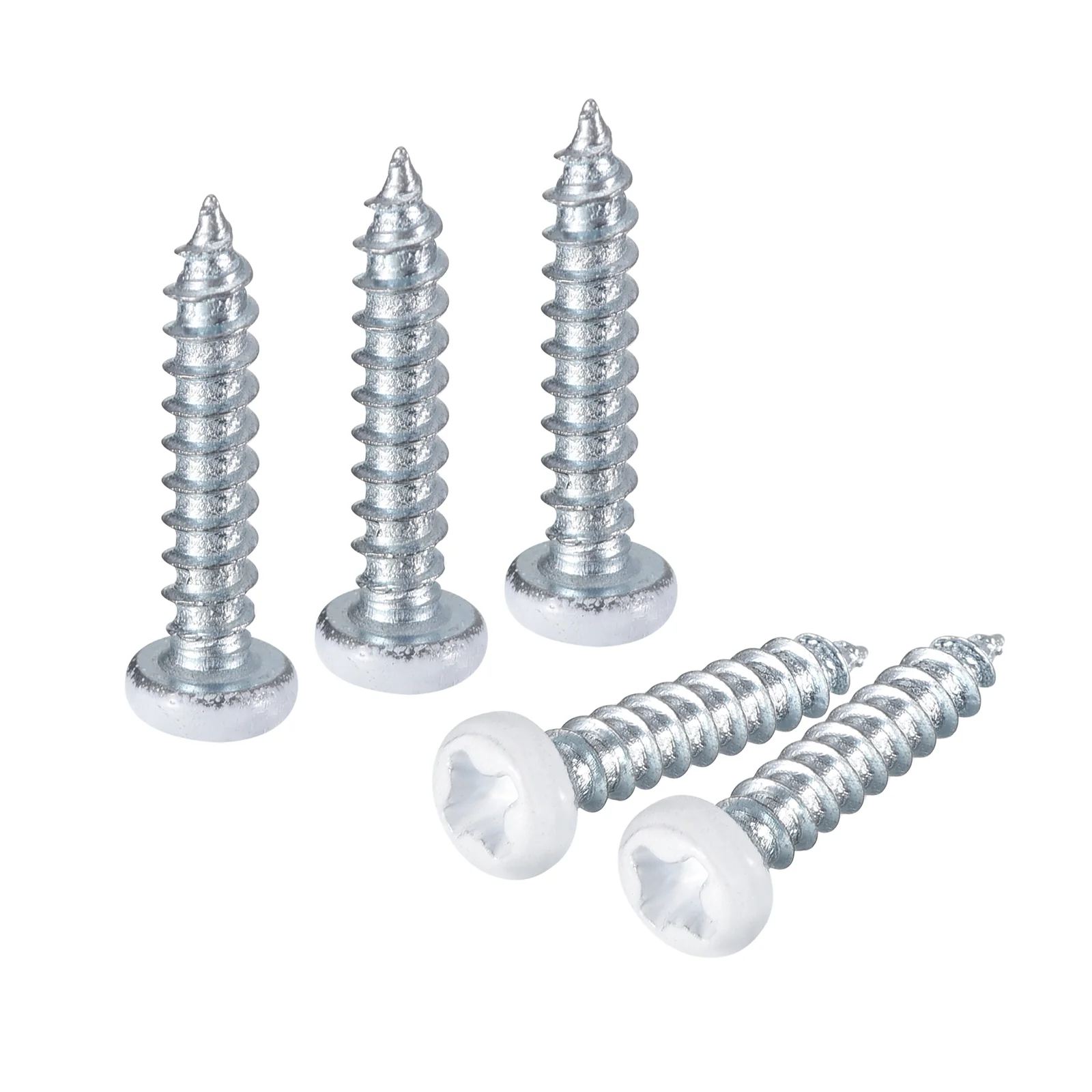 Uxcell 50Pcs M2.5 x 12mm White Phillips Pan Head Self Tapping Screws, White Blue