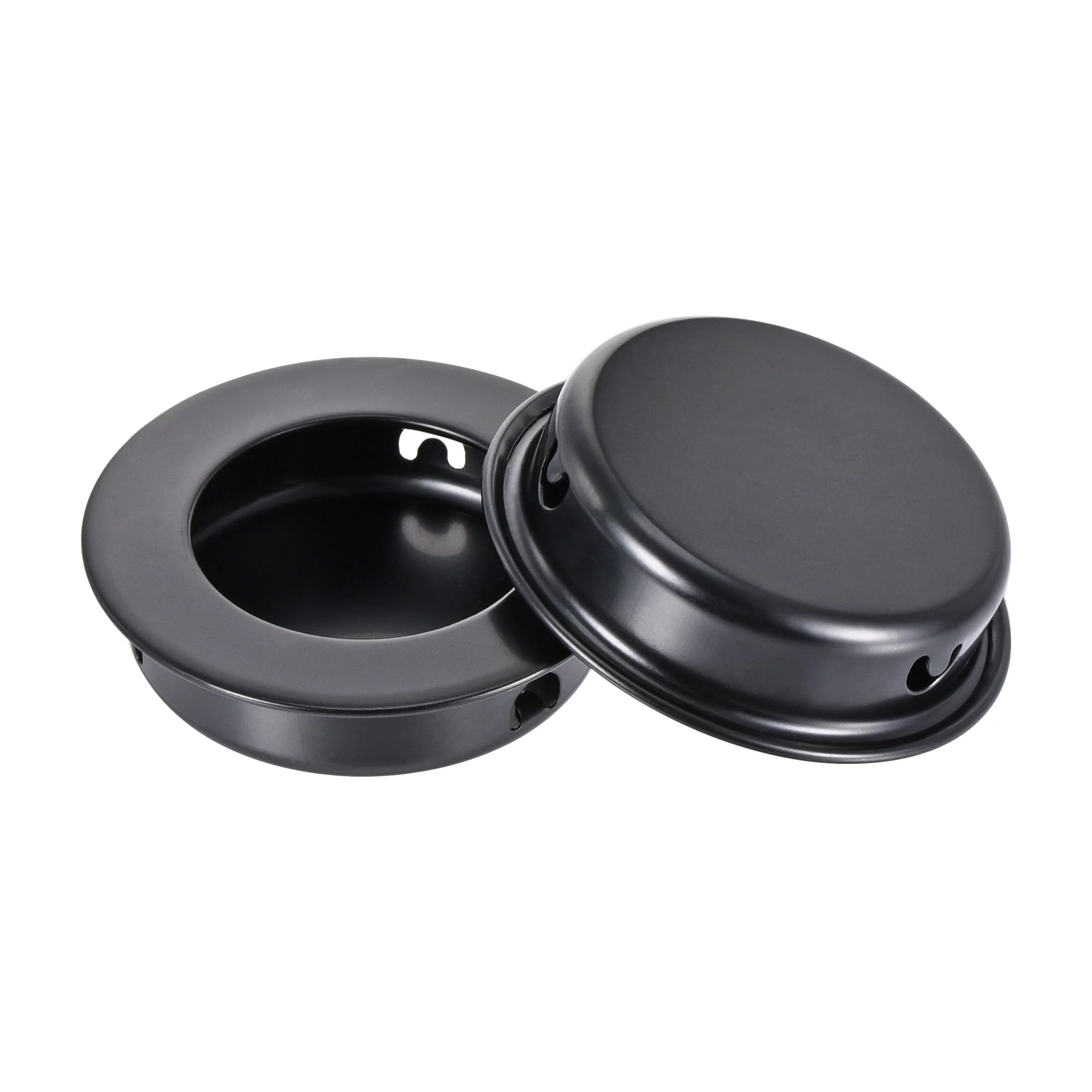 Uxcell Finger Flush Pull Handle 8pcs 35mm Hole Dia Plane Black