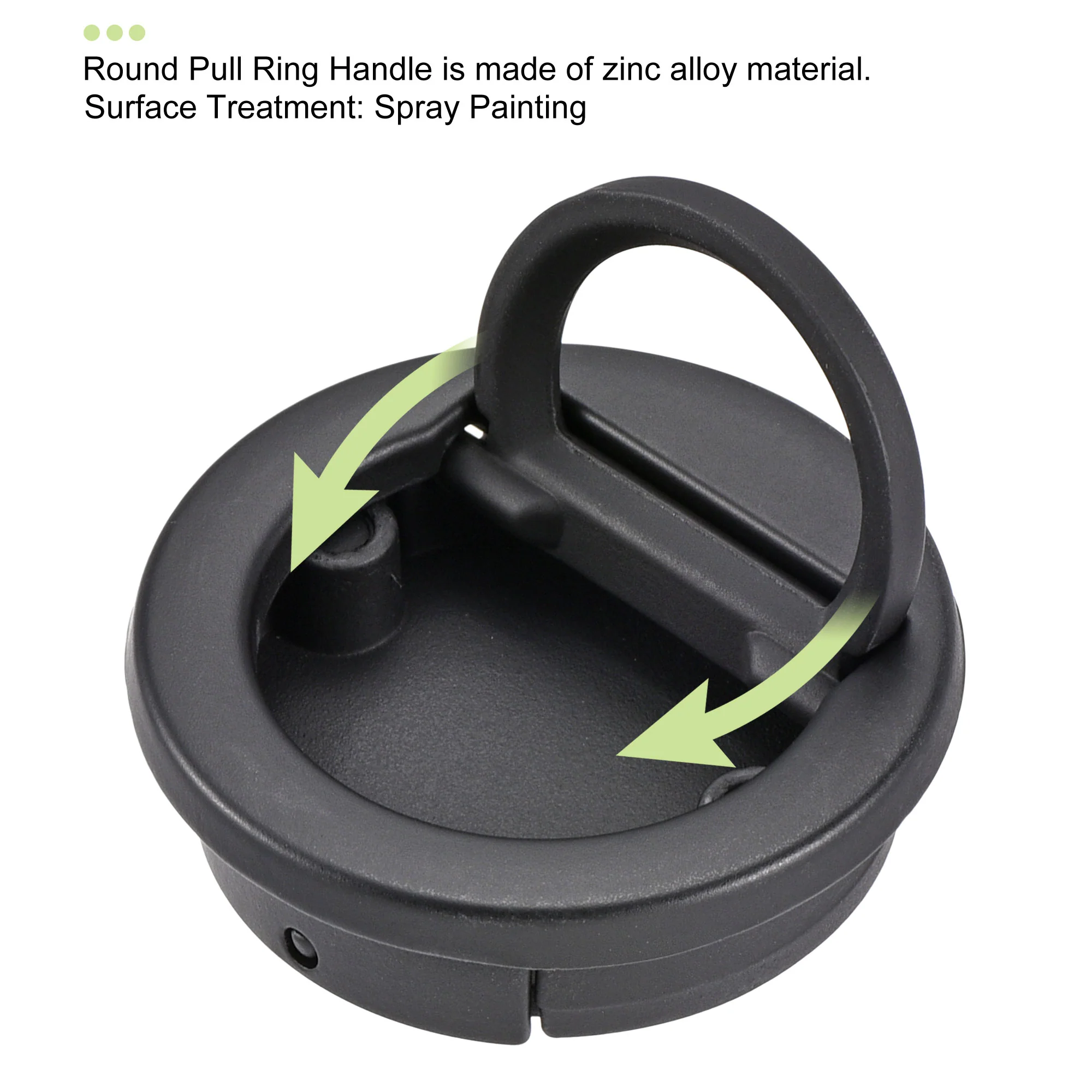 Uxcell Flush Pull Ring Handle 40.5x11mm 3pcs Drawer Pull, Black - Image 3