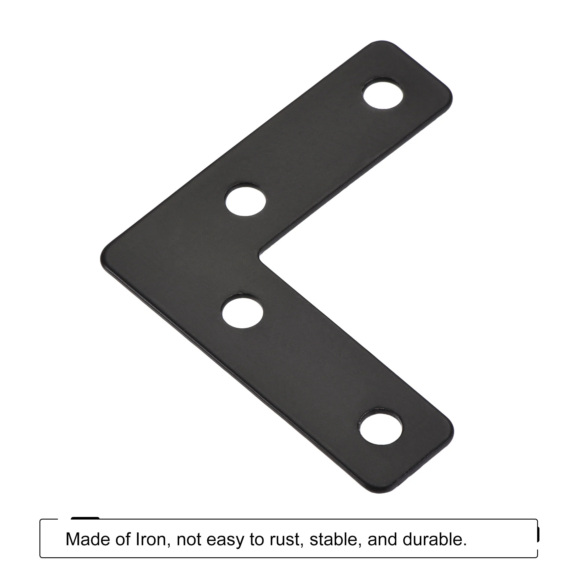 Uxcell L Shape Brace 50mmx50mm Mending Repairing Flat Brackets with Screws Black 12Pcs - Image 4