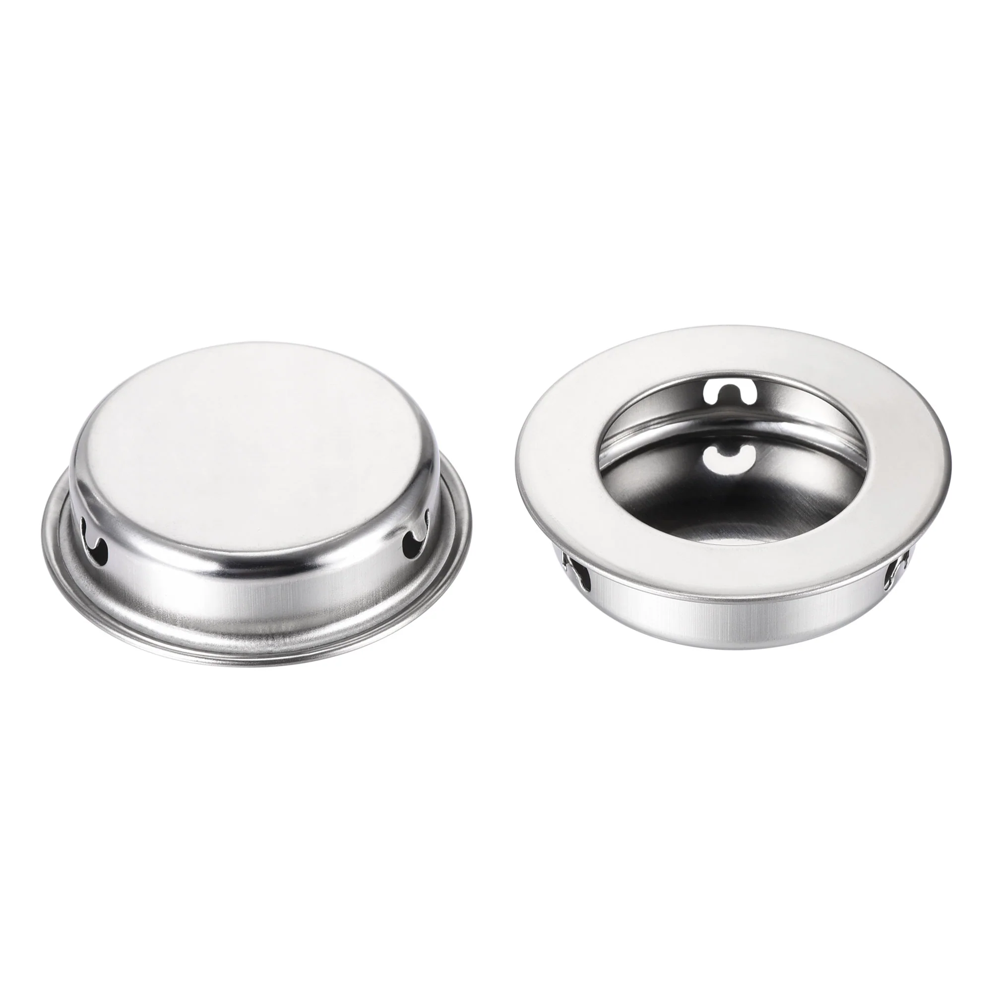 Uxcell Finger Flush Pull Handle 16pcs 35mm Hole Dia Plane Silver Tone - Image 4