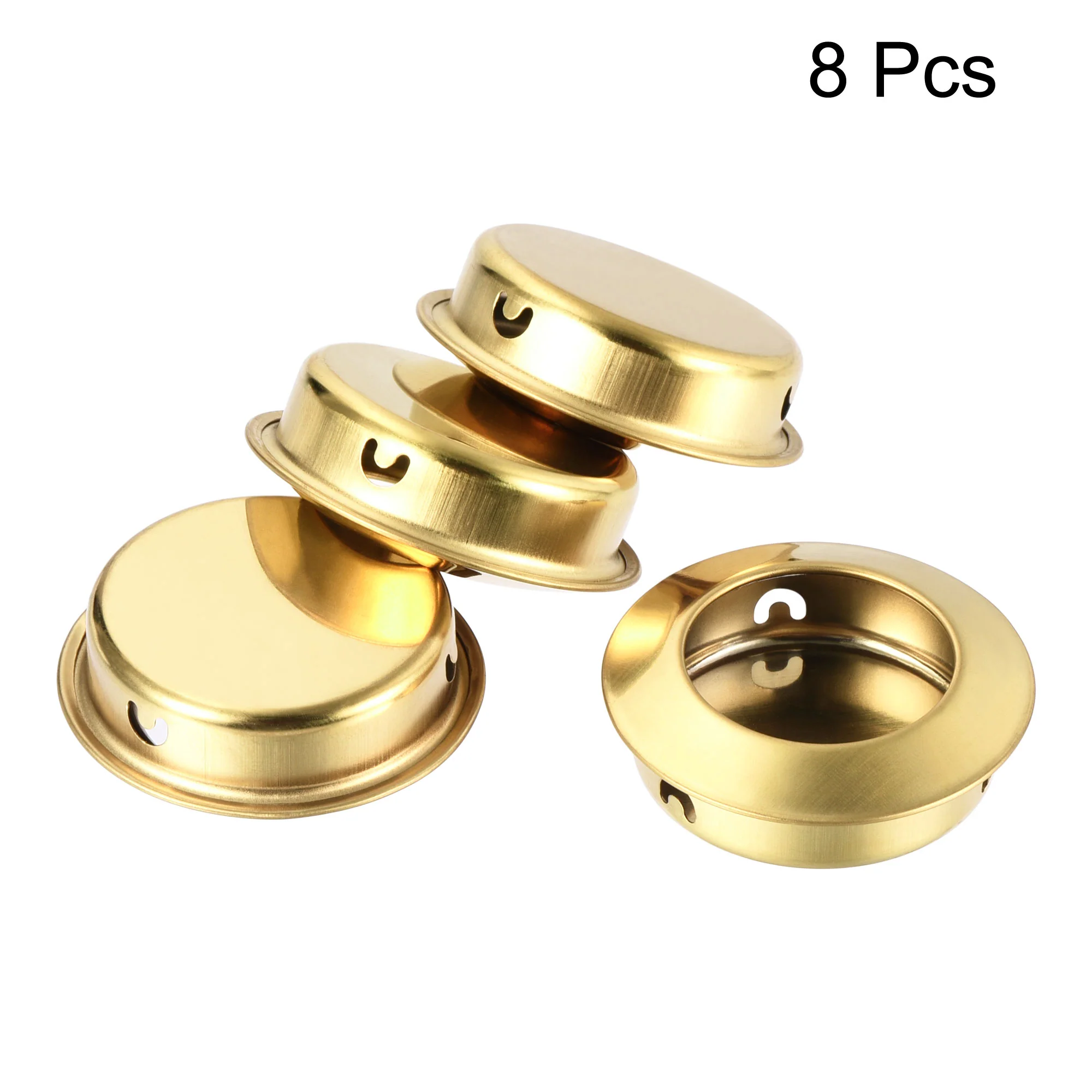 Uxcell Finger Flush Pull Handle 8pcs 35mm Hole Dia Inclined Plane Golden - Image 3